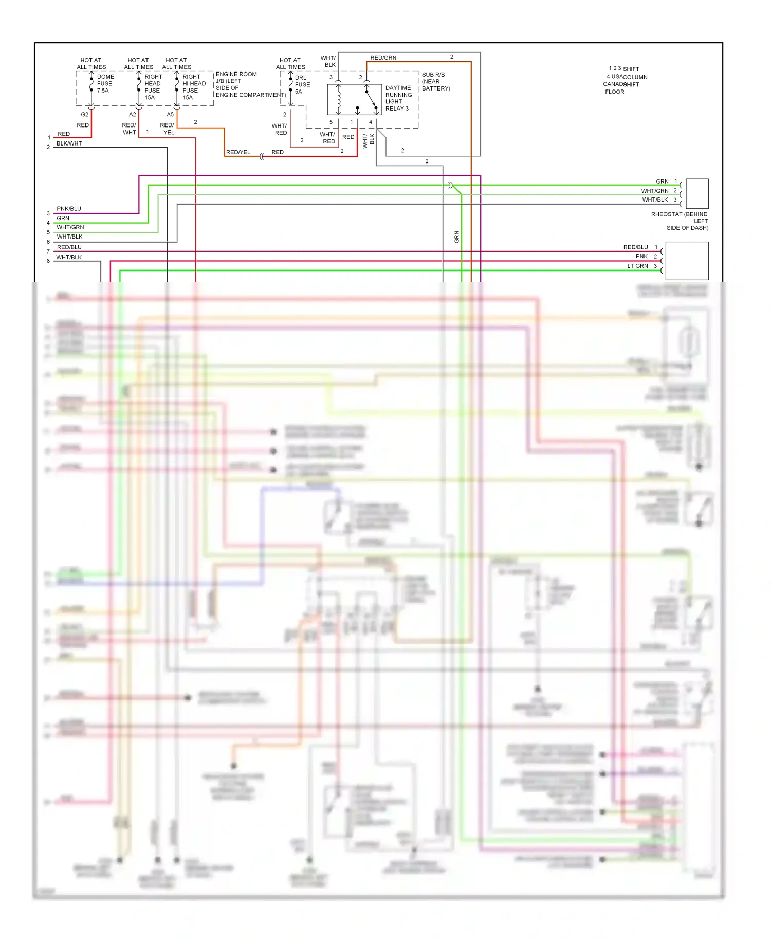 Toyota Avalon XX10 (1994-1997) engine controls system (engine control module) wiring diagram  (1 of 1)