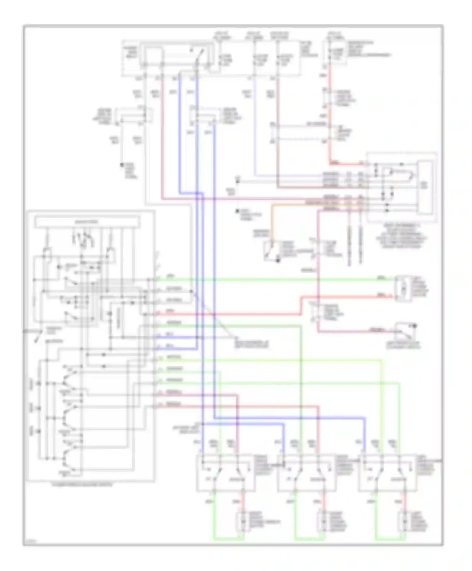 Wiring diagram right rear power window control switch for Toyota Avalon XX10 (1994-1997) (1 of 1)