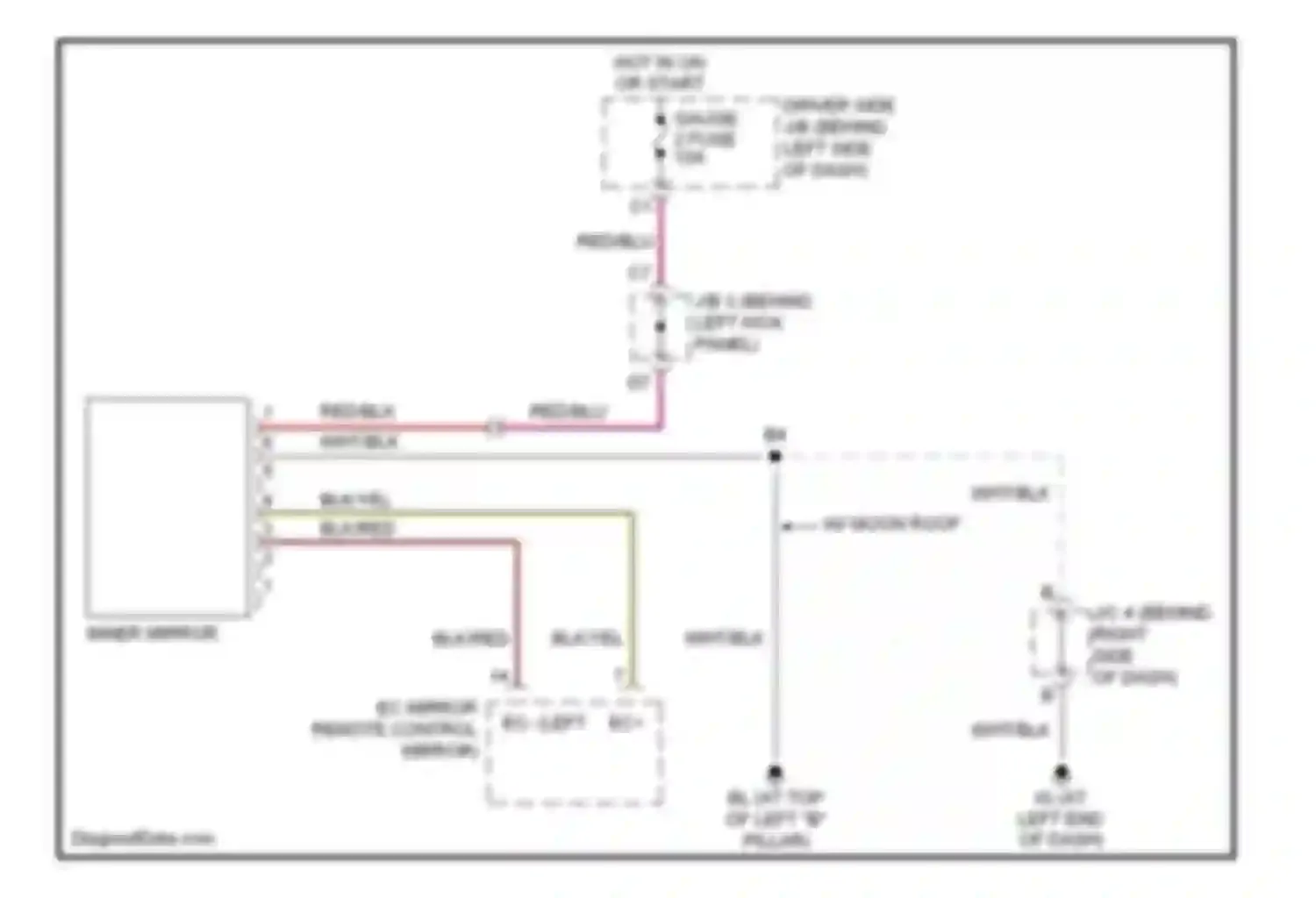 Avalon Toyota XX20 facelift (2002-2005): Electrochromic mirror circuit