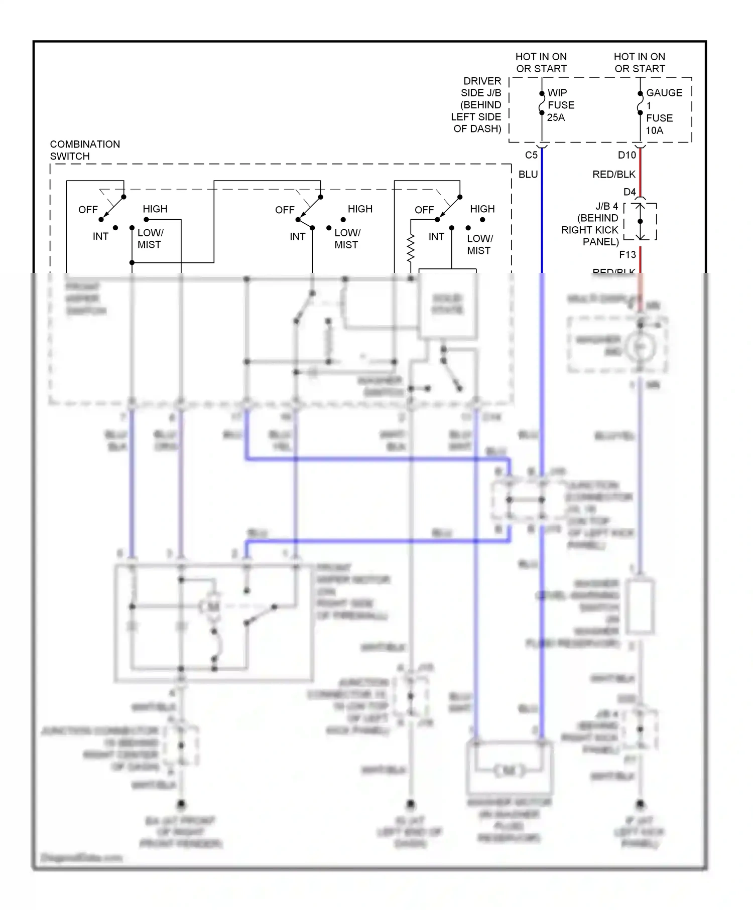 Toyota Avalon XX20 facelift (2002-2005) solid state multi display wiring diagram  (1 of 1)