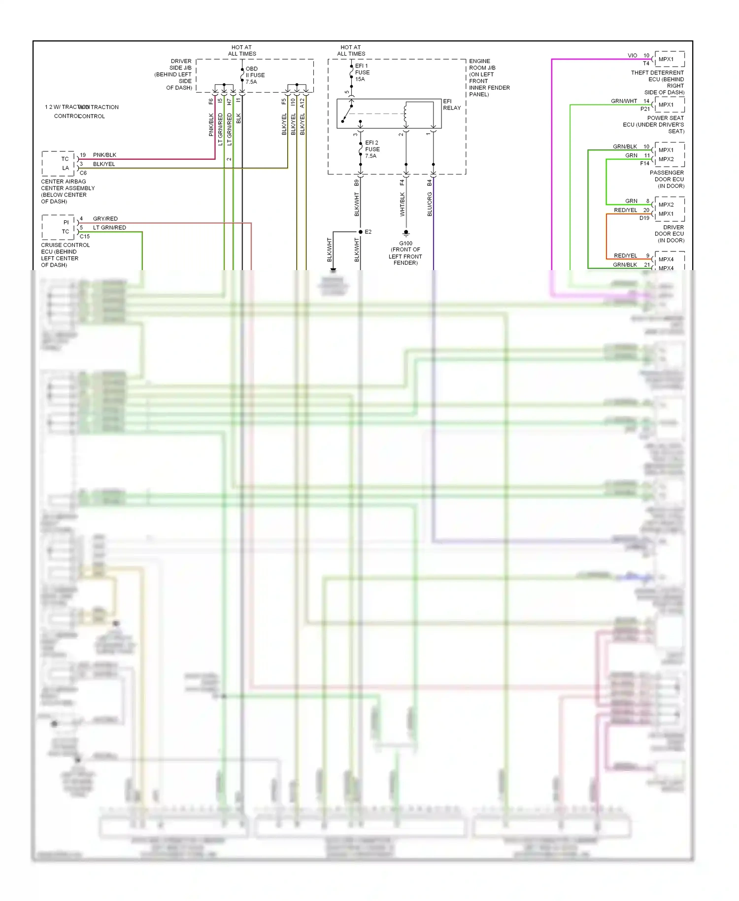 Computer data lines — Computer data lines. Toyota Avalon XX20 (1999-2002)