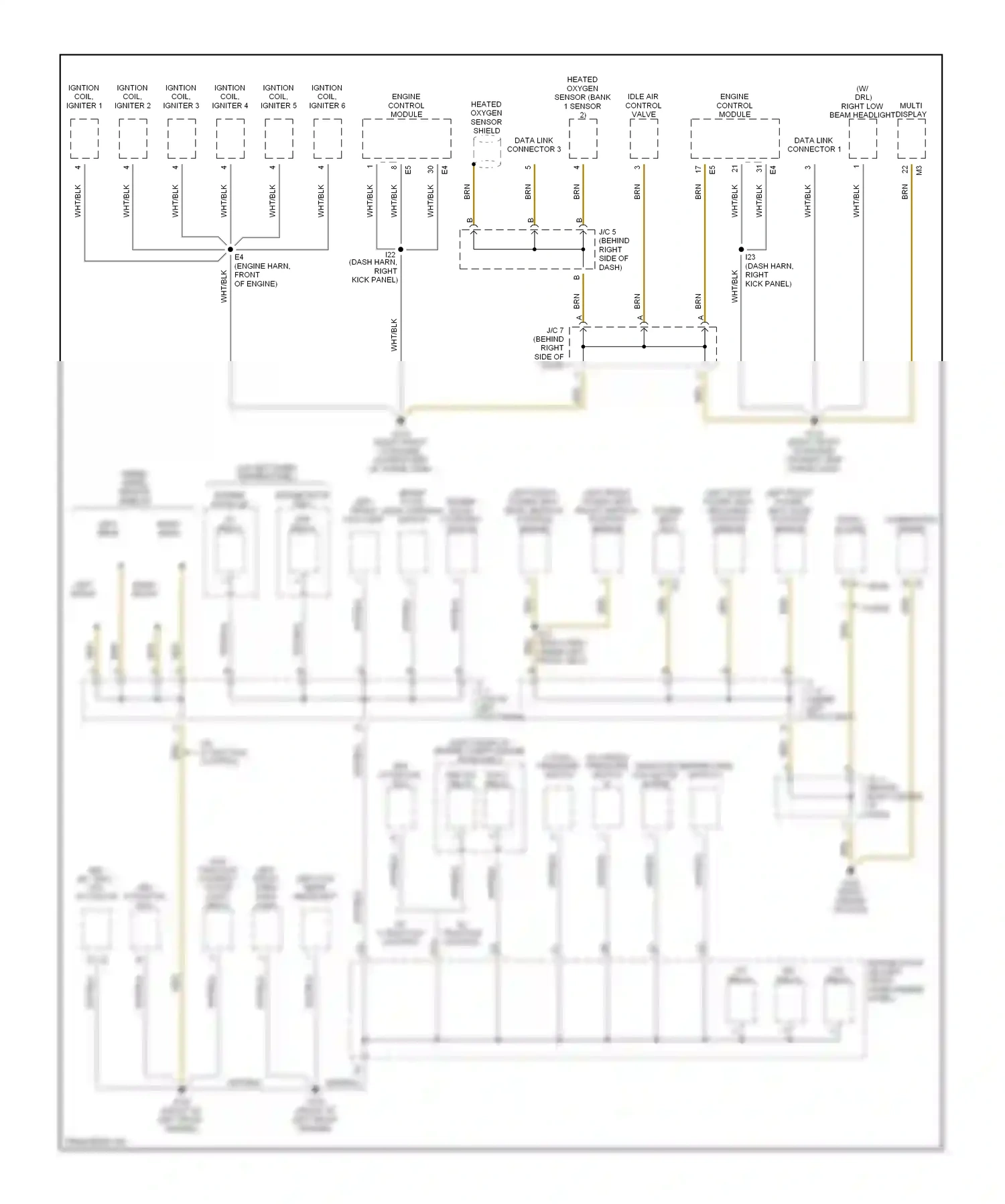 Toyota Avalon XX20 (1999-2002) engine control module wiring diagram  (1 of 2)