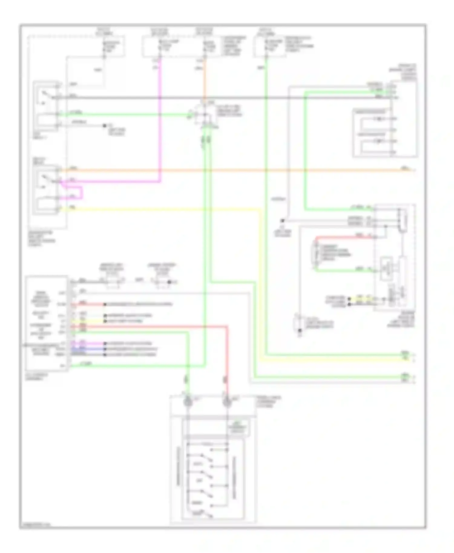 Wiring diagram front passenger's seat belt warning for Toyota Avalon XX30 facelift 2 (2010-2012) (1 of 2)