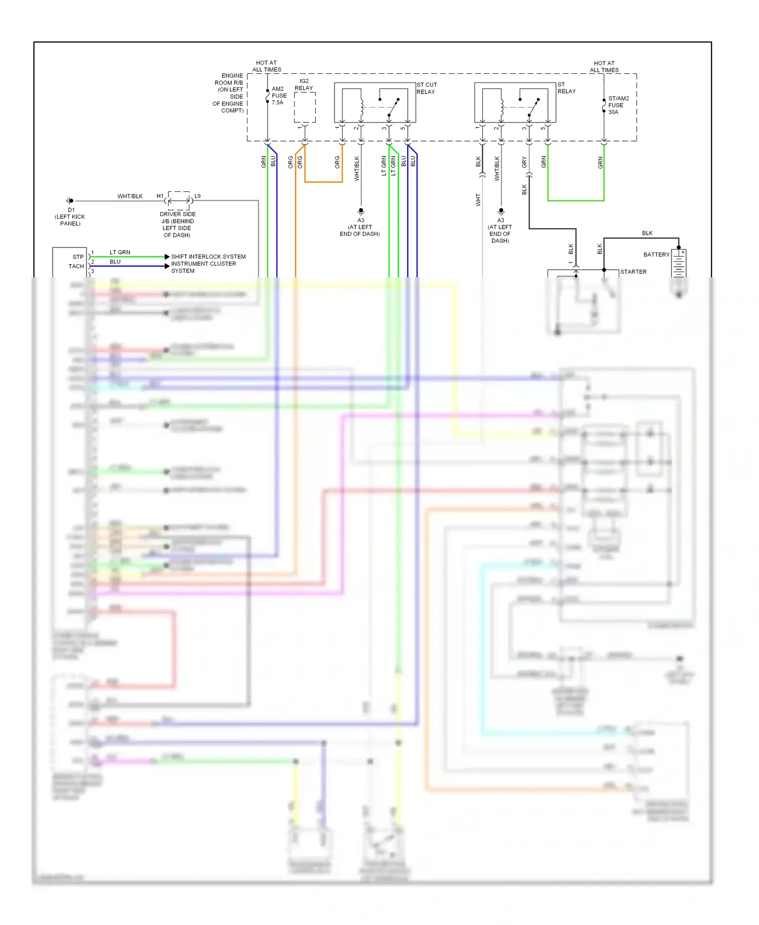 Toyota Avalon XX30 facelift (2007-2010) code wiring diagram  (1 of 1)