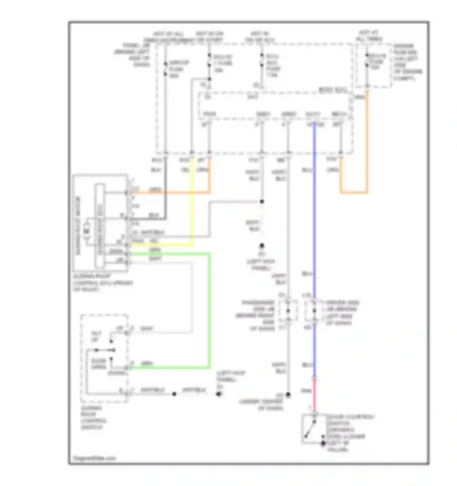 Wiring diagram hot at all times engine rom r/b (on left side of engine ecu-b fuse for Toyota Avalon XX30 facelift (2007-2010) (1 of 1)