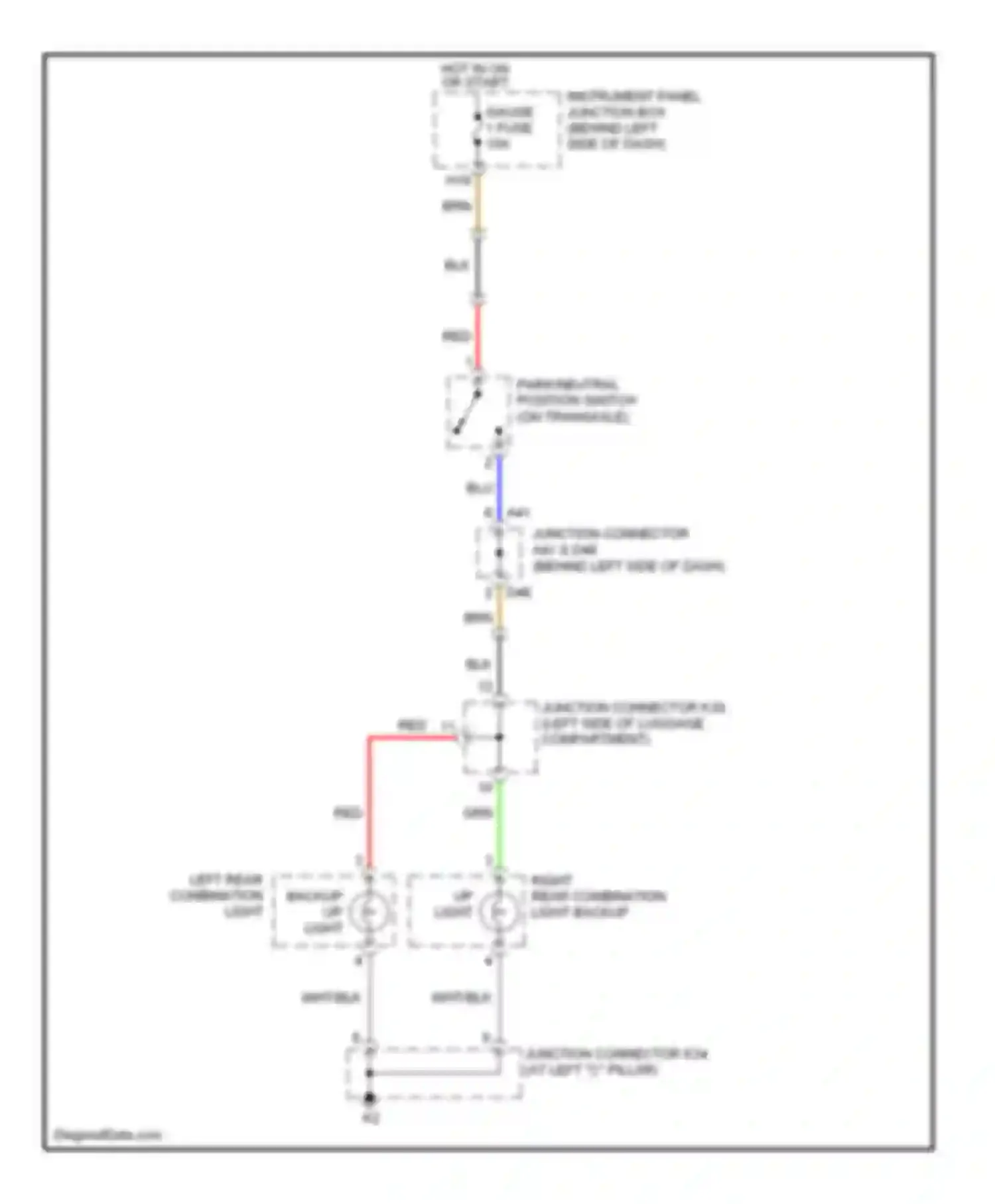 Wiring diagram hot in on or start for Toyota Avalon XX30 facelift (2007-2010) (11 of 33)