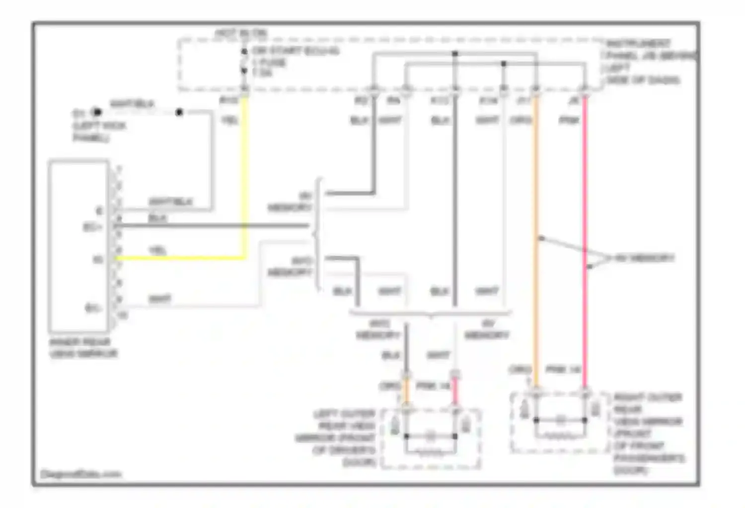 Wiring diagram w/ memory for Toyota Avalon XX30 facelift (2007-2010) (3 of 4)