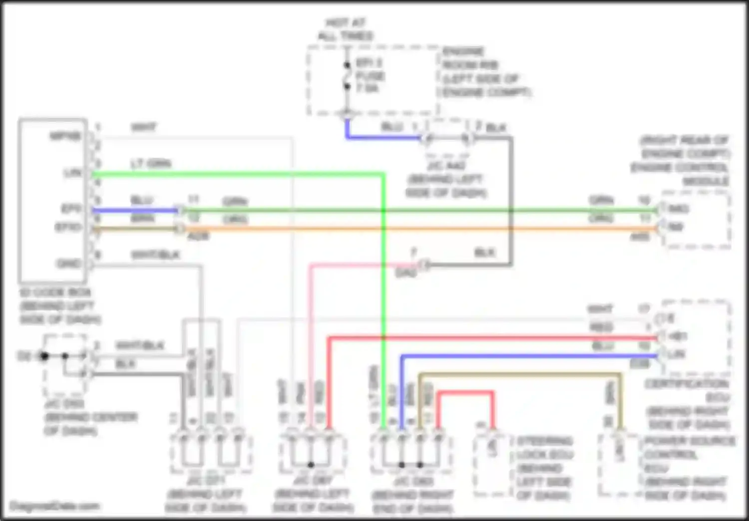 Wiring diagram power source control ecu for Toyota Avalon XX30 facelift 2 (2010-2012) (11 of 13)