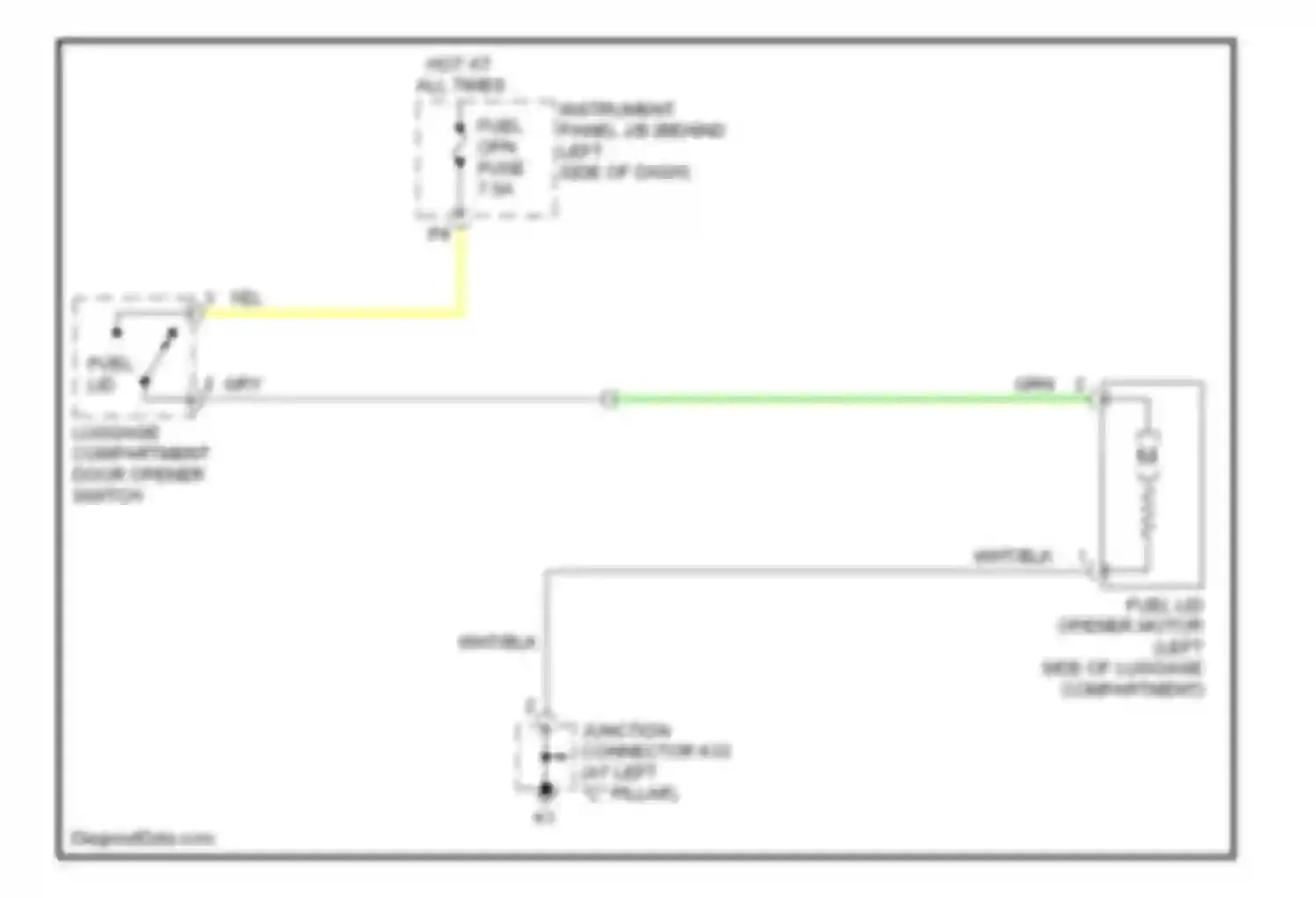 Avalon Toyota XX30 (2005-2007): Fuel door release circuit