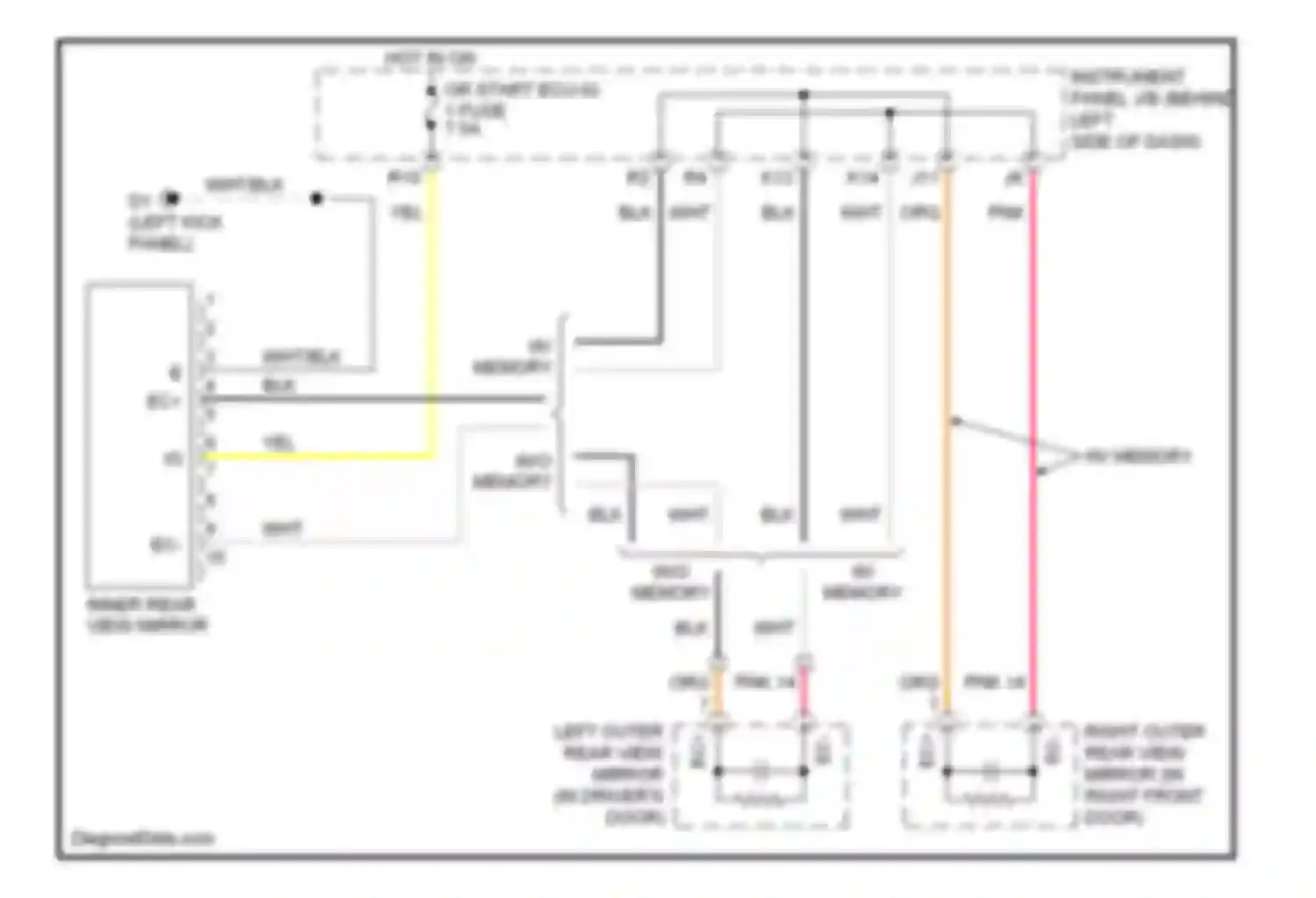 Wiring diagram inner rear view mirror for Toyota Avalon XX30 (2005-2007) (1 of 1)