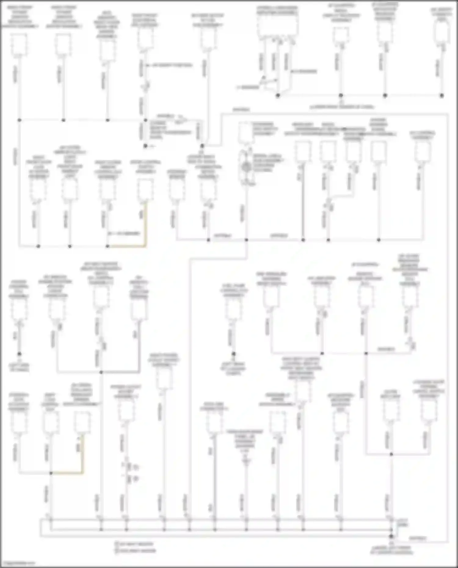 Avalon Toyota XX40 facelift (2015-2018): Ground distribution circuit, except hybrid (3 of 4)