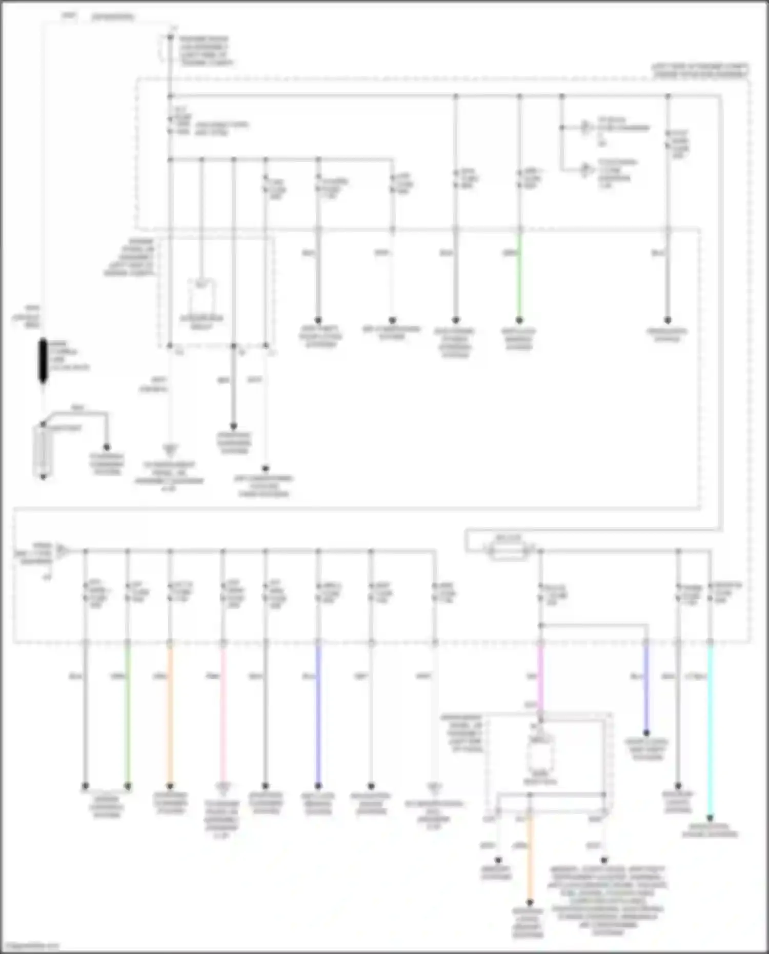 Avalon Toyota XX40 facelift (2015-2018): Power distribution circuit, except hybrid (1 of 5)