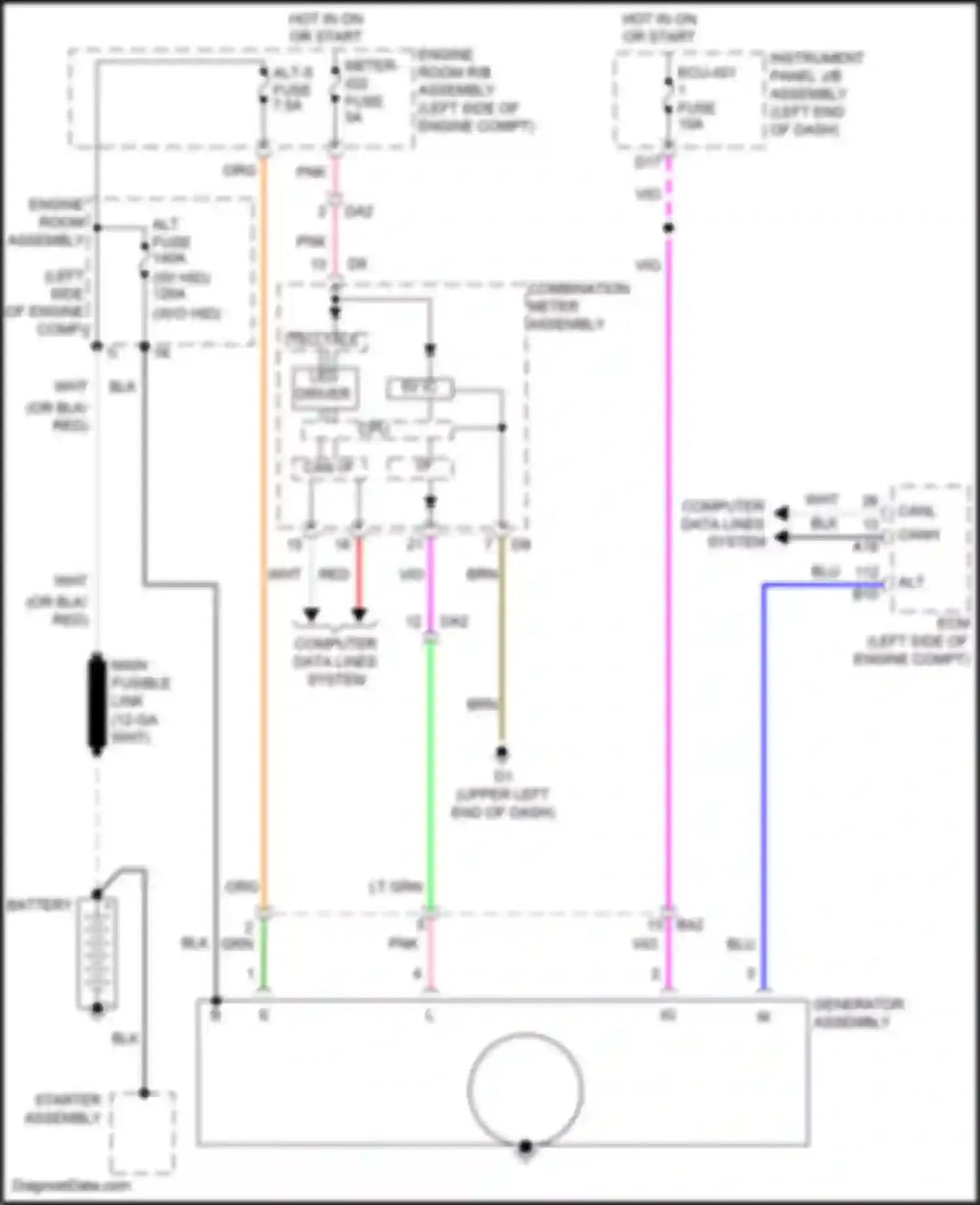 Avalon Toyota XX40 facelift (2015-2018): Charging circuit