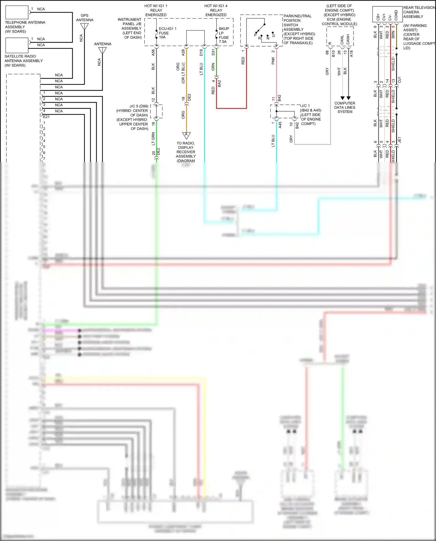 Toyota Avalon XX40 facelift (2015-2018) ecm (engine control module) wiring diagram  (3 of 9)