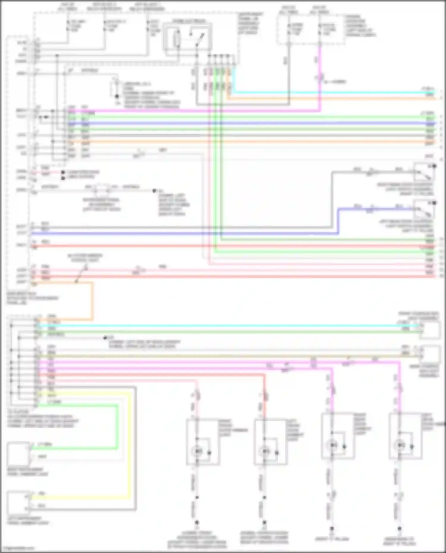Wiring diagram front console box light assembly for Toyota Avalon XX40 facelift (2015-2018) (1 of 3)