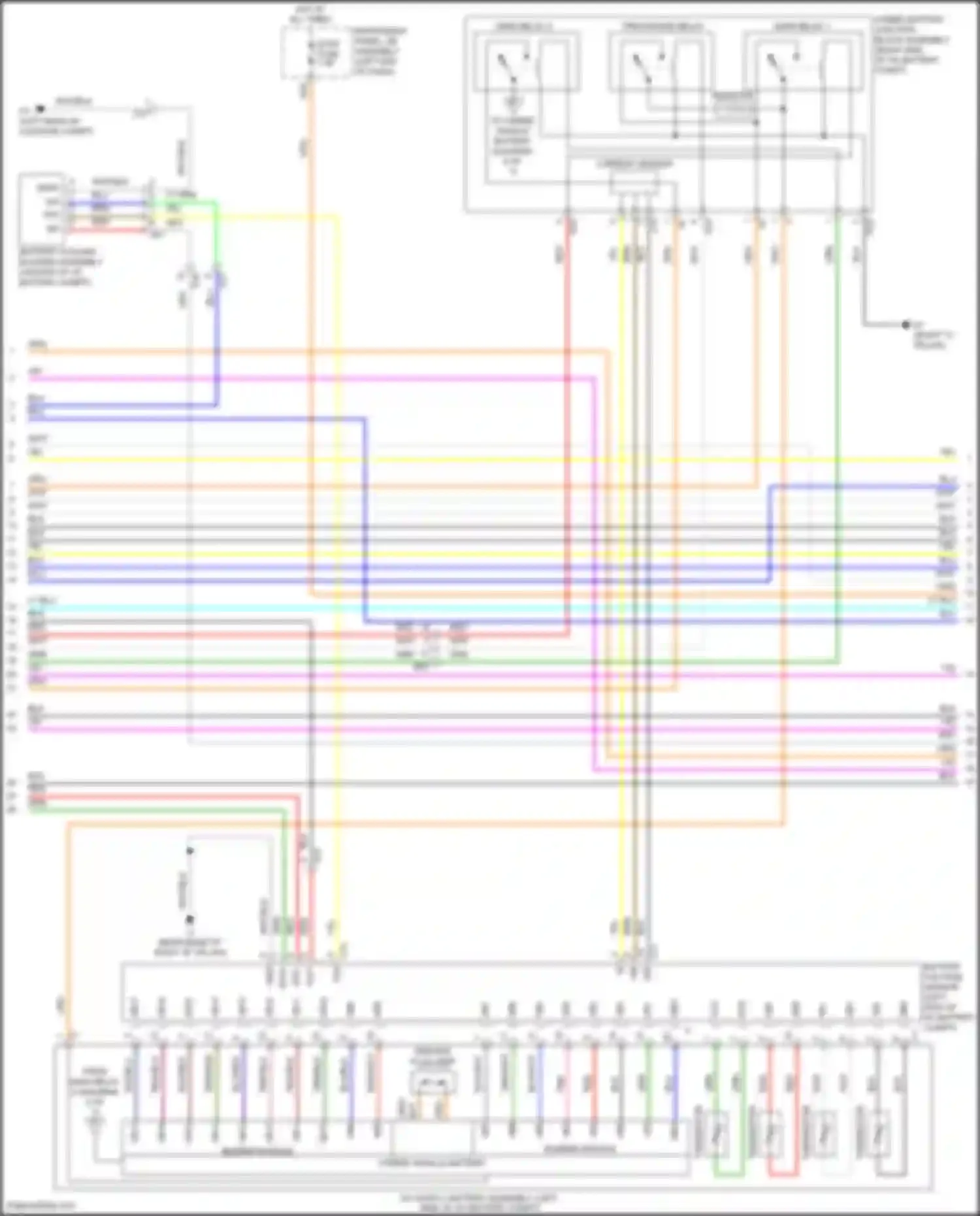 Wiring diagram hybrid battery junction block assembly for Toyota Avalon XX40 facelift (2015-2018) (2 of 2)
