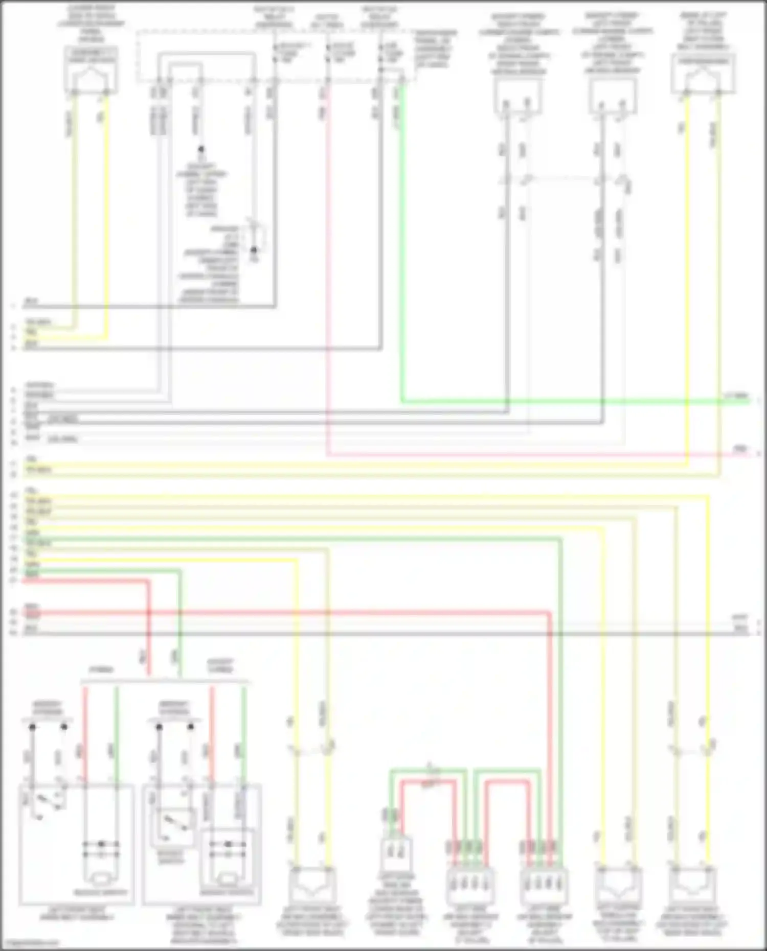 Wiring diagram left side air bag sensor assembly for Toyota Avalon XX40 facelift (2015-2018) (1 of 1)