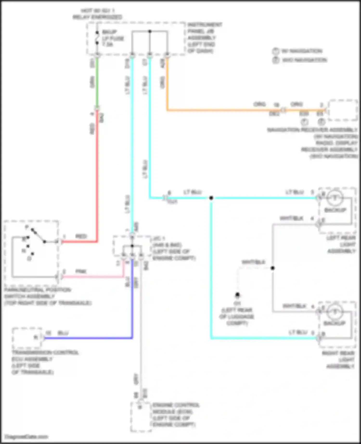 Wiring diagram radio, display receiver assembly for Toyota Avalon XX40 facelift (2015-2018) (3 of 21)