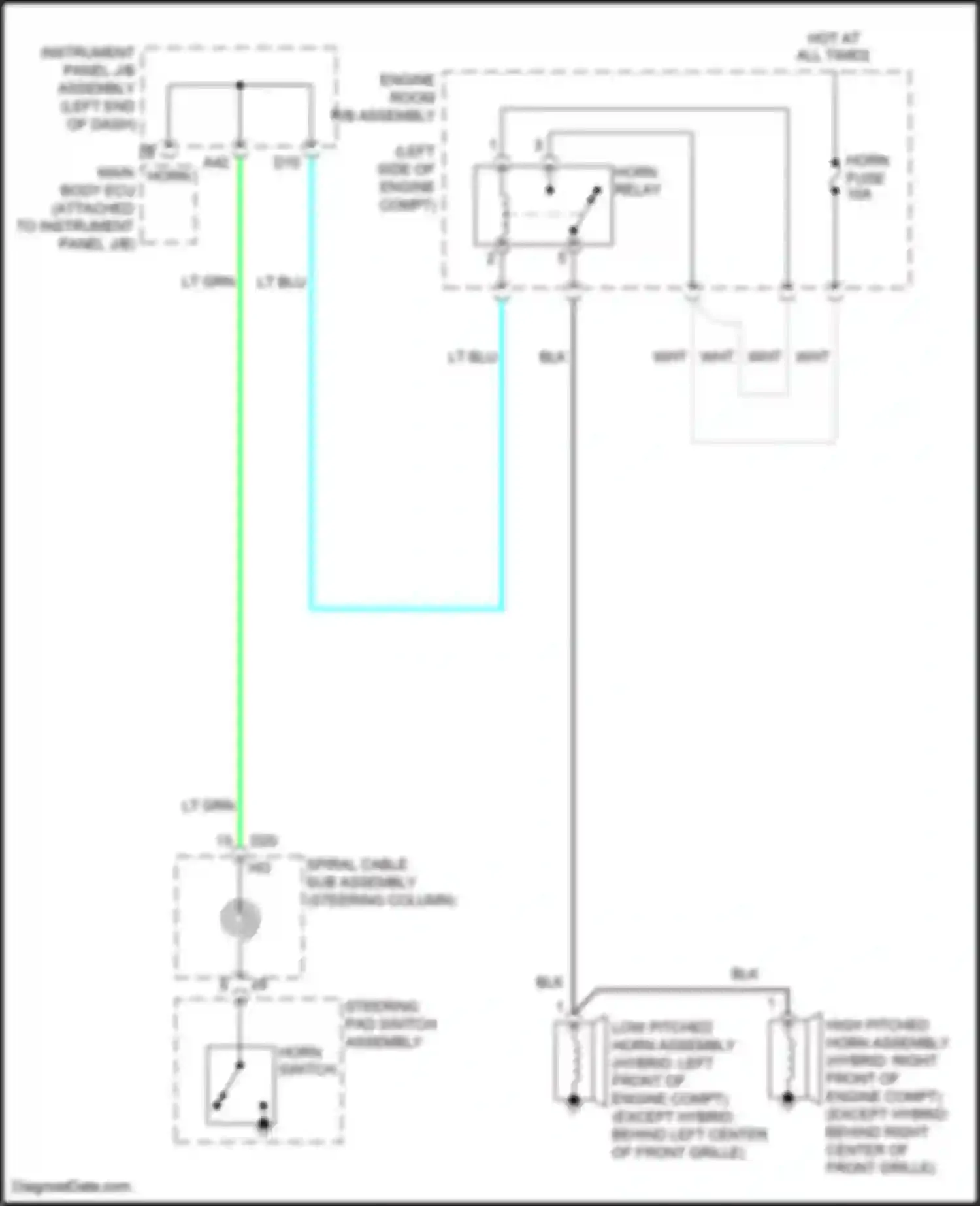Wiring diagram steering column) for Toyota Avalon XX40 facelift (2015-2018) (21 of 21)