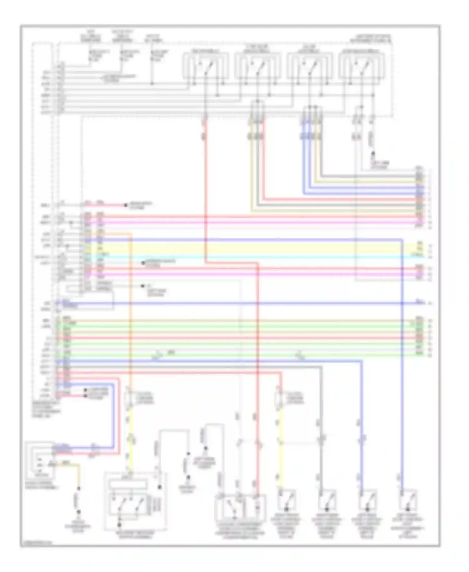 Avalon Toyota XX40 (2012-2015): Power door locks circuit, except hybrid without smart key system (1 of 3)