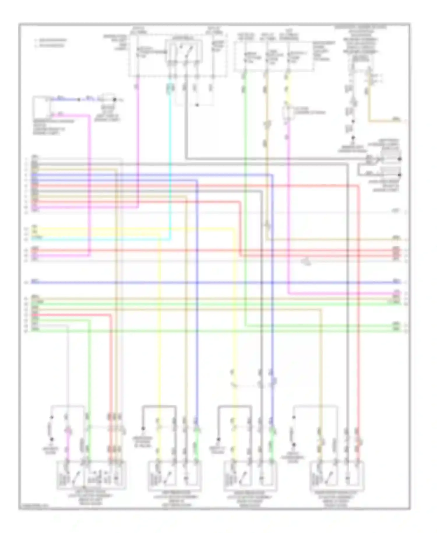 Avalon Toyota XX40 (2012-2015): Power door locks circuit, except hybrid without smart key system (2 of 3)