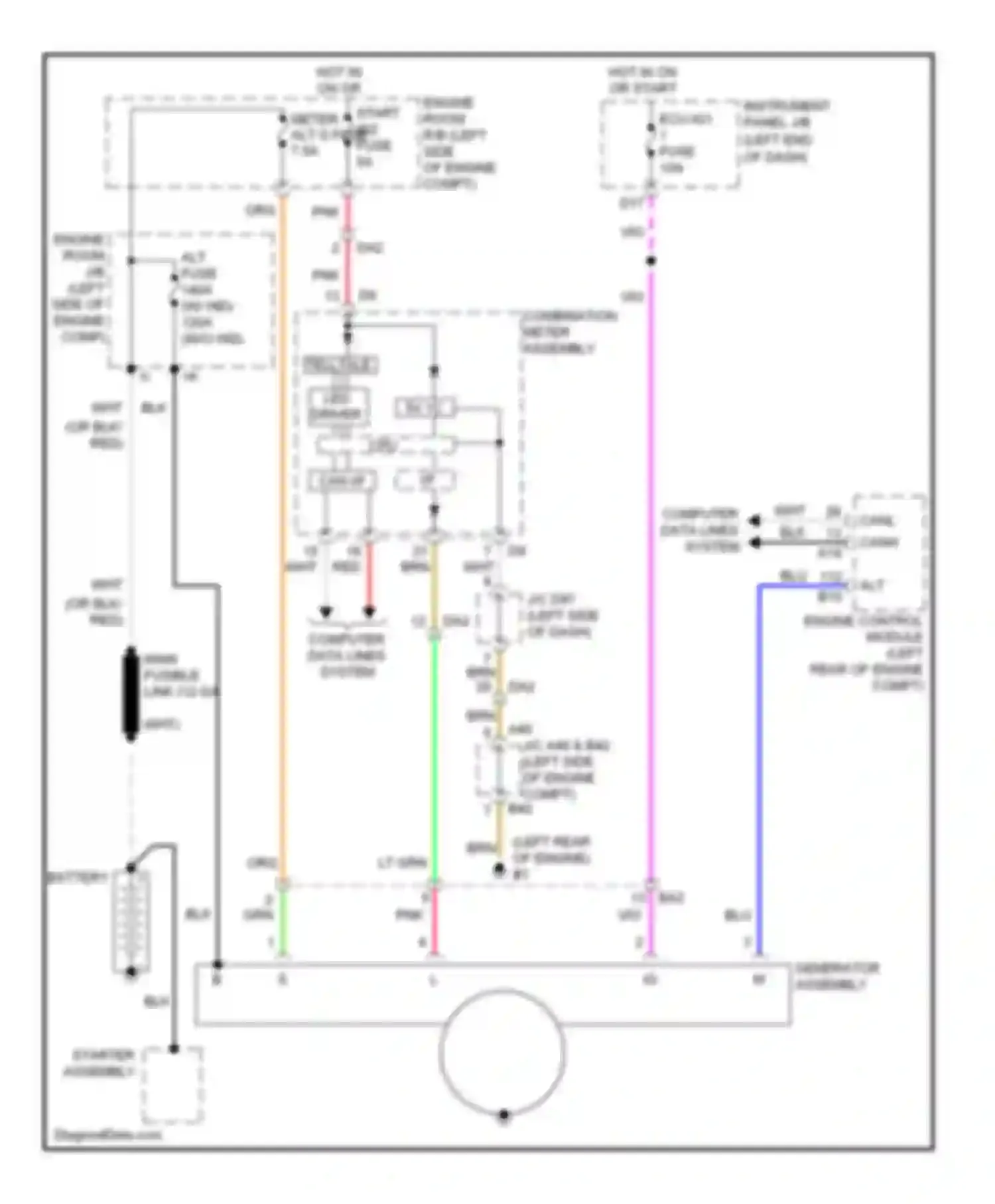 Avalon Toyota XX40 (2012-2015): Charging circuit