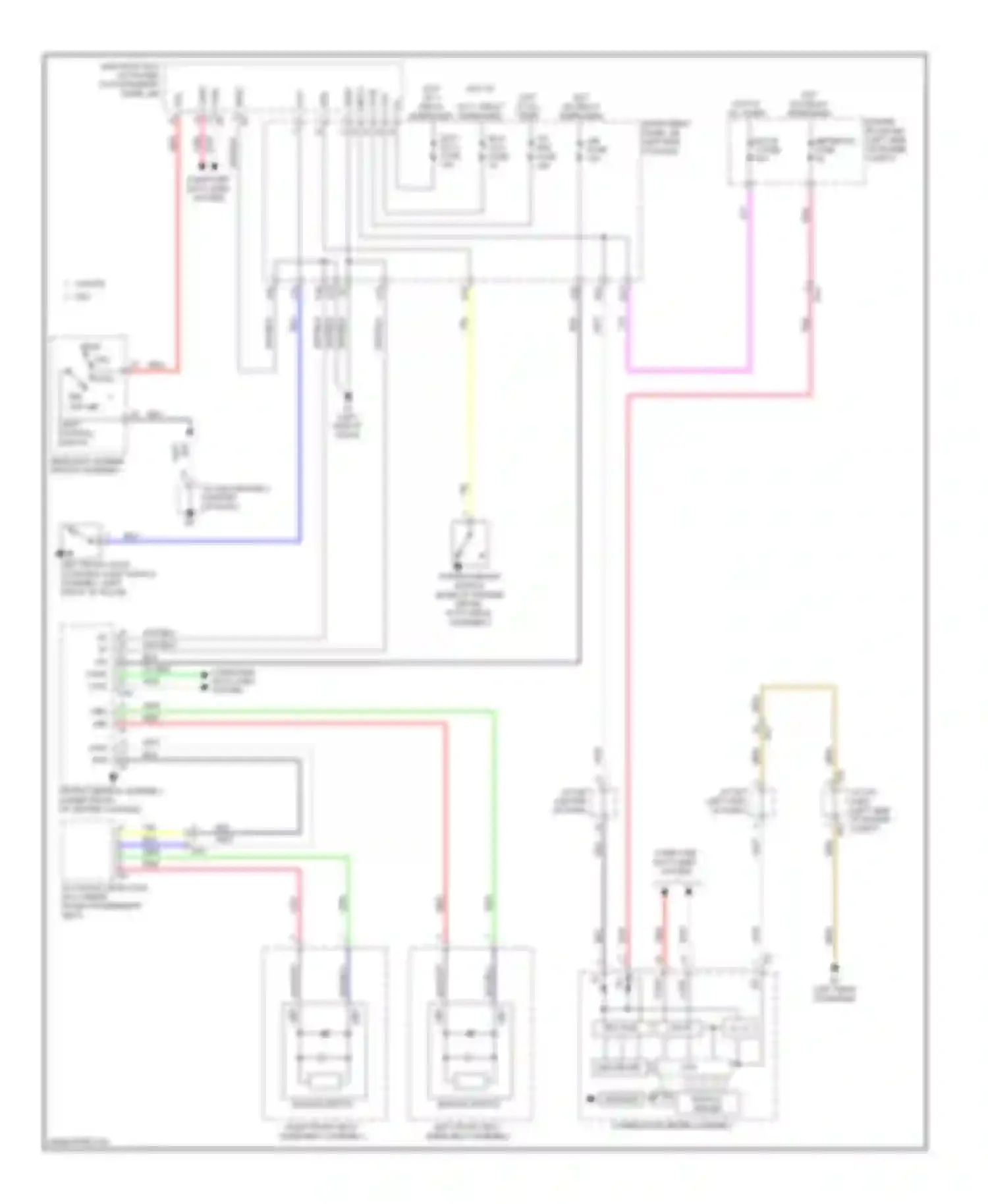 Avalon Toyota XX40 (2012-2015): Key reminder & seat belt warning circuit, except hybrid