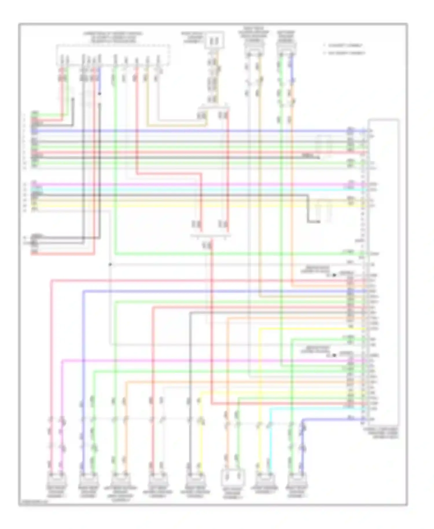 Wiring diagram 1 2 3 4 5 6 7 8 9 10 11 12 13 14 15 16 17 18 19 20 21 22 23 24 mute l- l+ r- r+ for Toyota Avalon XX40 (2012-2015) (1 of 2)