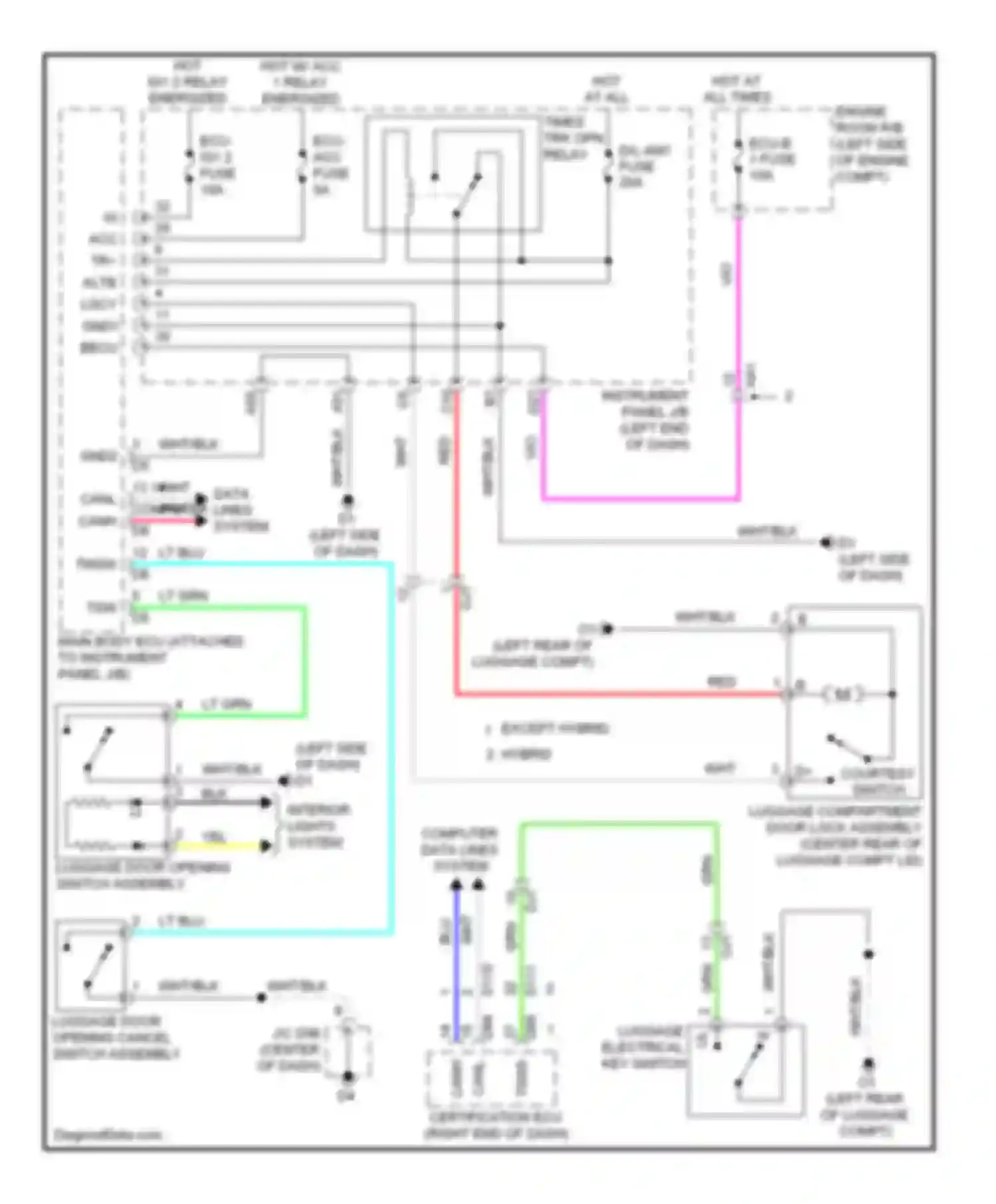 Wiring diagram 13 14 computer data lines system canl canh pnk for Toyota Avalon XX40 (2012-2015) (1 of 1)