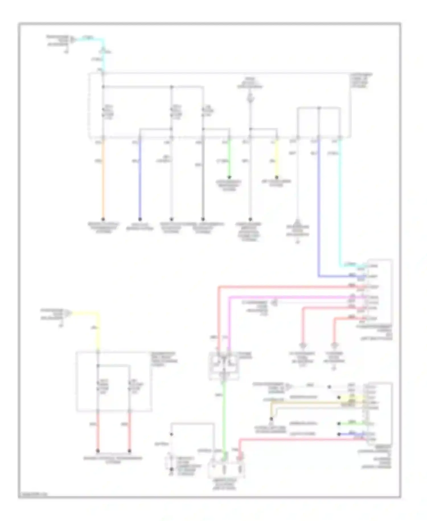 Wiring diagram door locks, navigation systems for Toyota Avalon XX40 (2012-2015) (1 of 1)