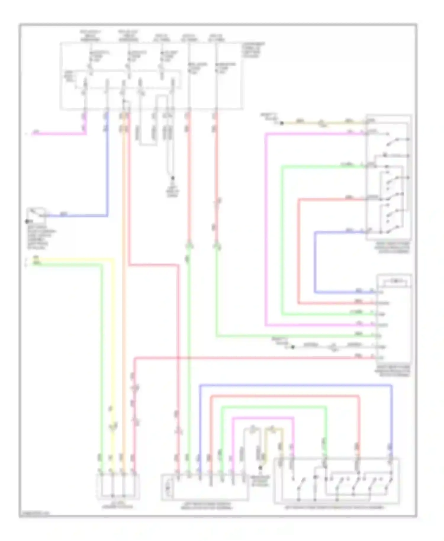 Wiring diagram right rear power window regulator switch assembly for Toyota Avalon XX40 (2012-2015) (3 of 3)