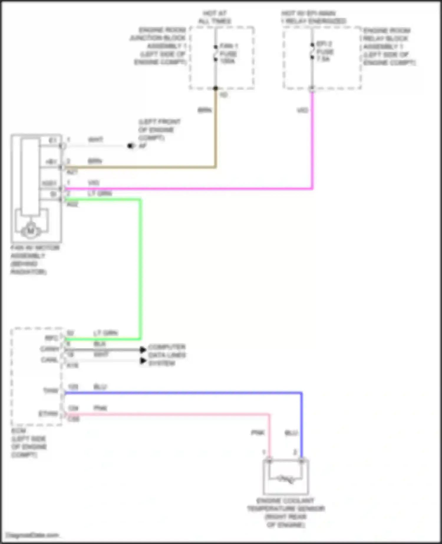 Avalon Toyota XX50 (2018-2024): Cooling fan circuit, hybrid