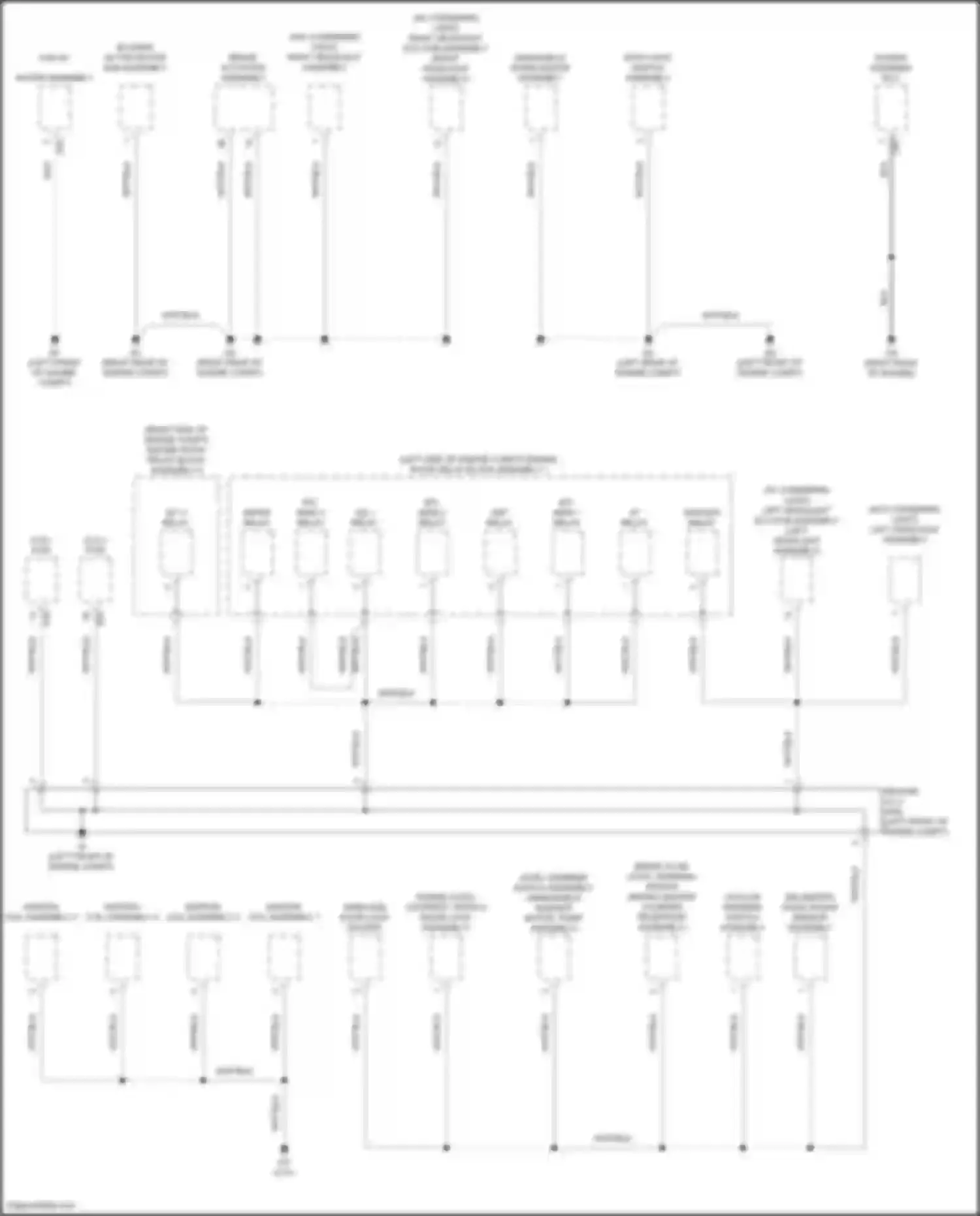 Avalon Toyota XX50 (2018-2024): Ground distribution circuit, except hybrid (1 of 5)