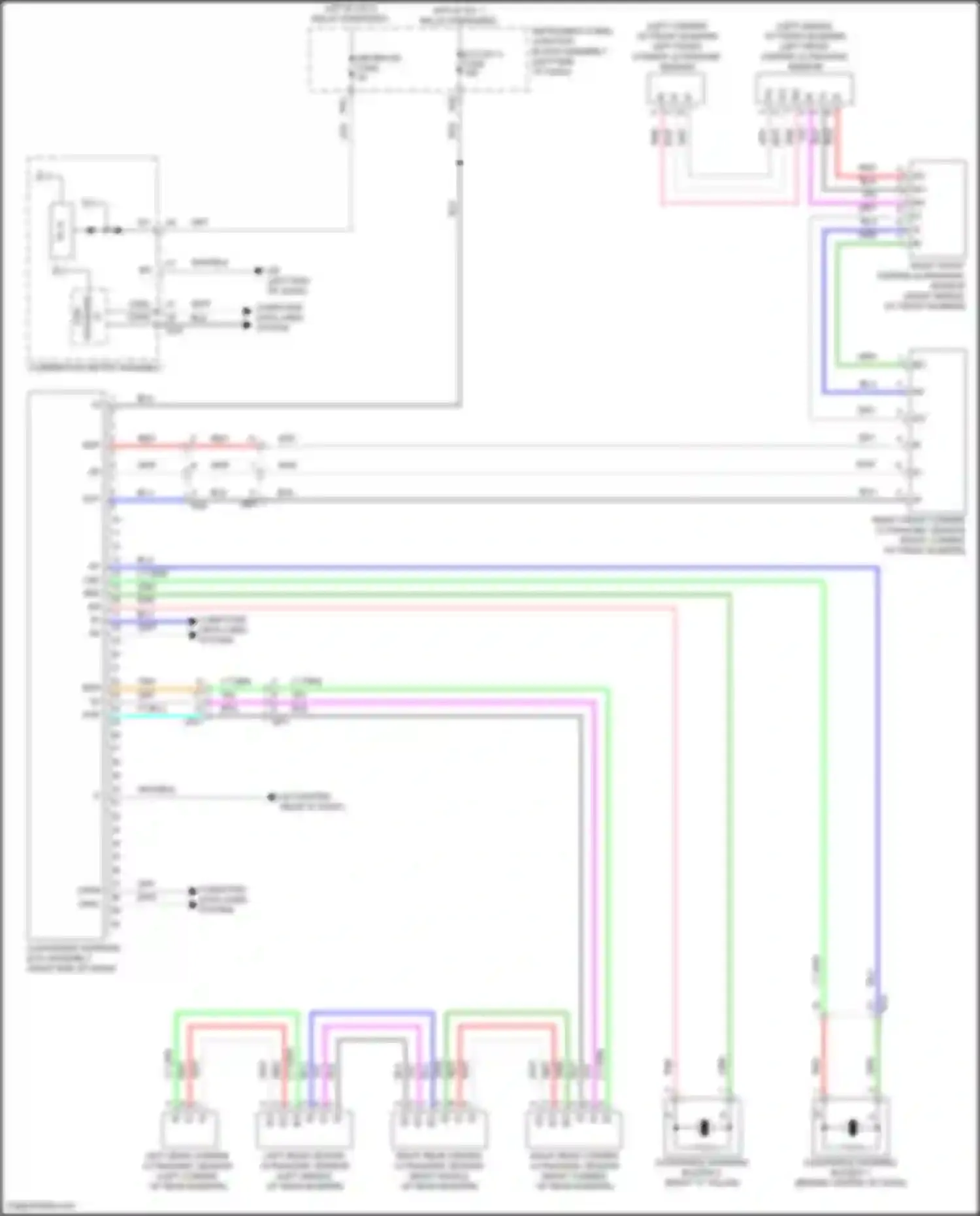 Avalon Toyota XX50 (2018-2024): Parking assistant circuit, w/o panoramic