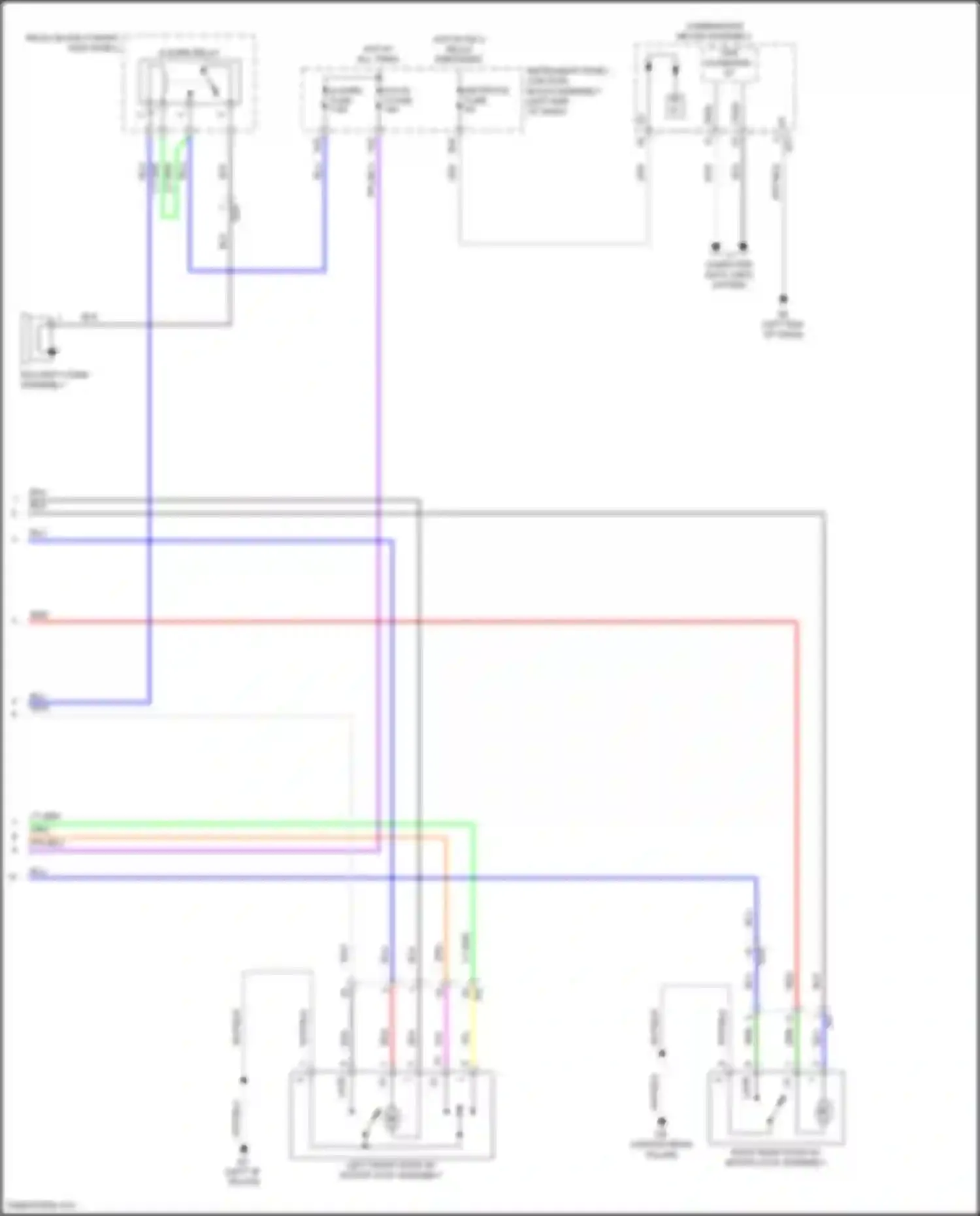 Avalon Toyota XX50 (2018-2024): Power door locks circuit, w/o smart key system (3 of 3)