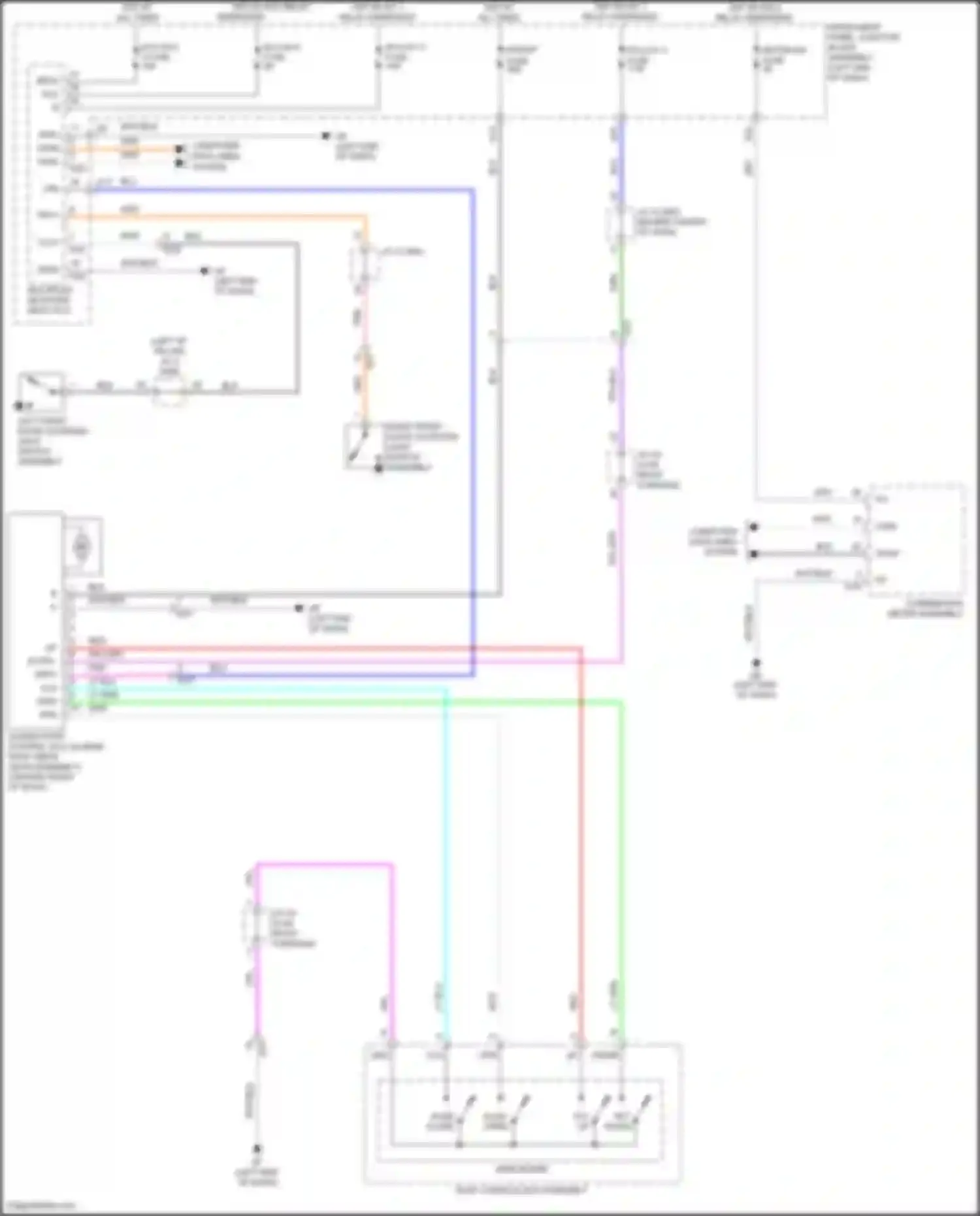 Avalon Toyota XX50 (2018-2024): Power top/sunroof circuit
