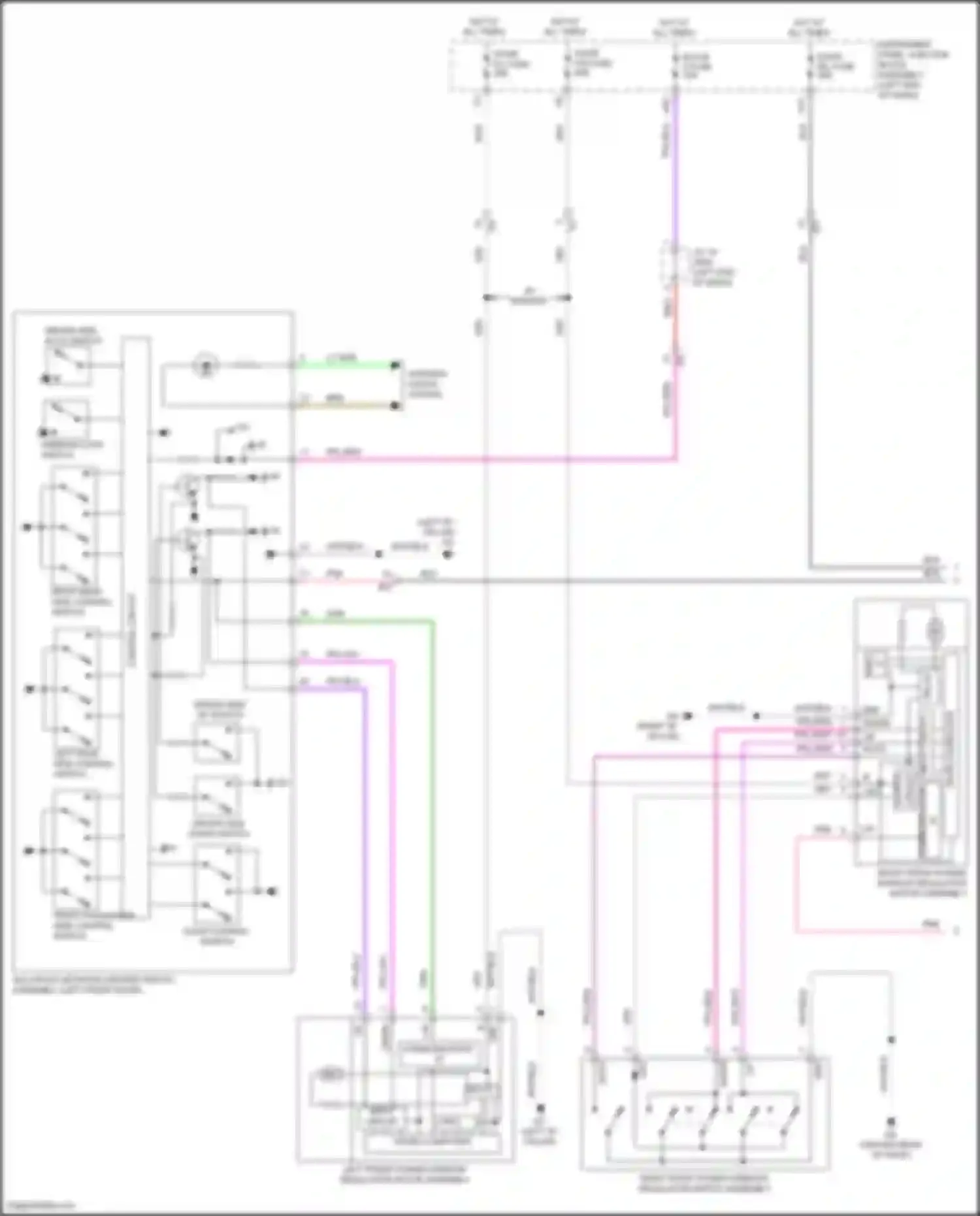 Avalon Toyota XX50 (2018-2024): Power windows circuit (1 of 2)