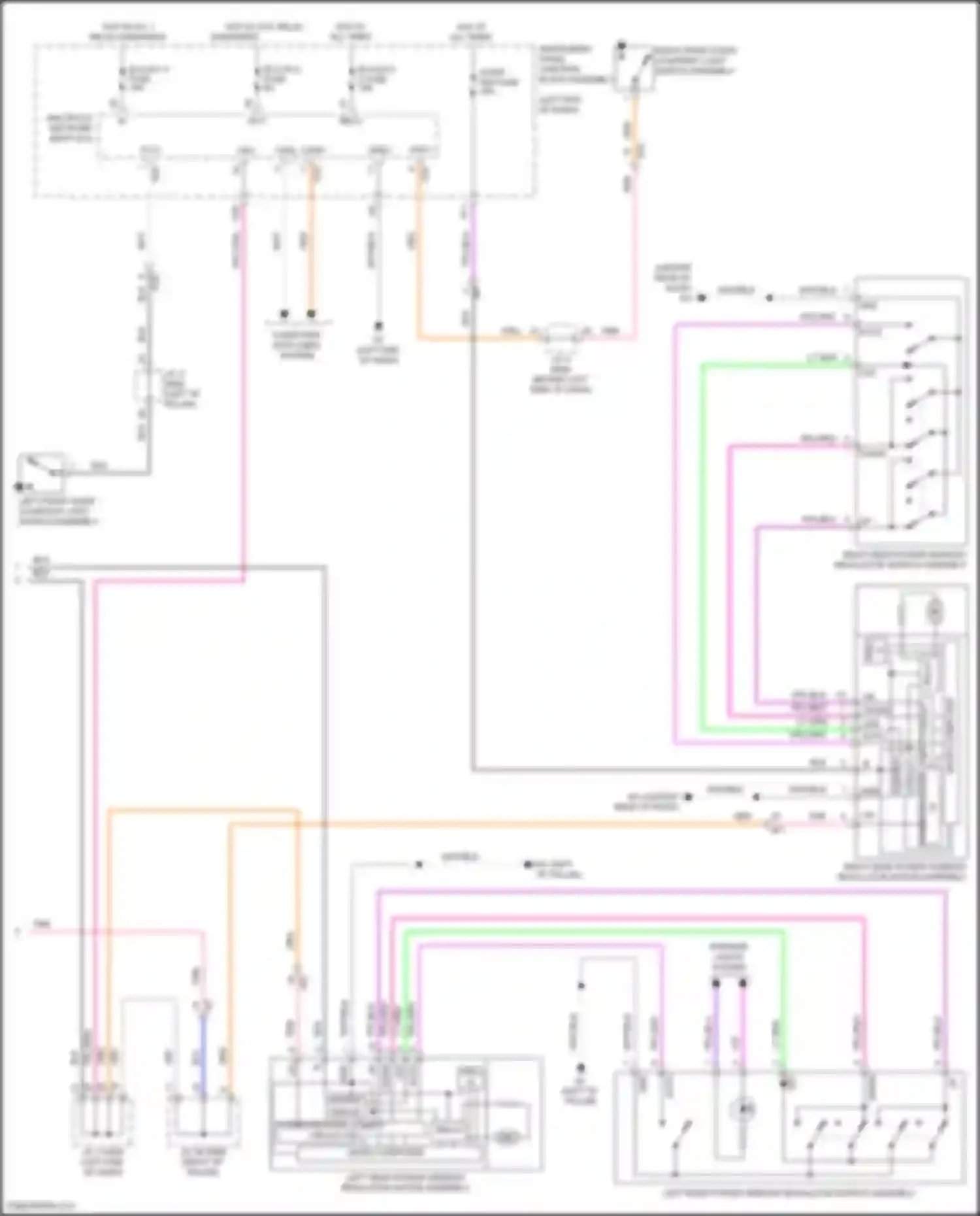 Avalon Toyota XX50 (2018-2024): Power windows circuit (2 of 2)
