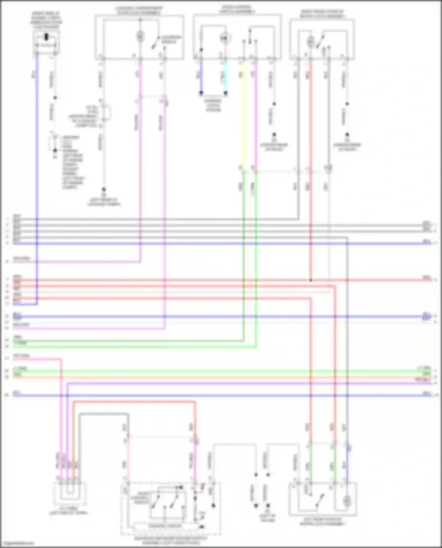 Wiring diagram courtesy switch for Toyota Avalon XX50 (2018-2024) (1 of 6)