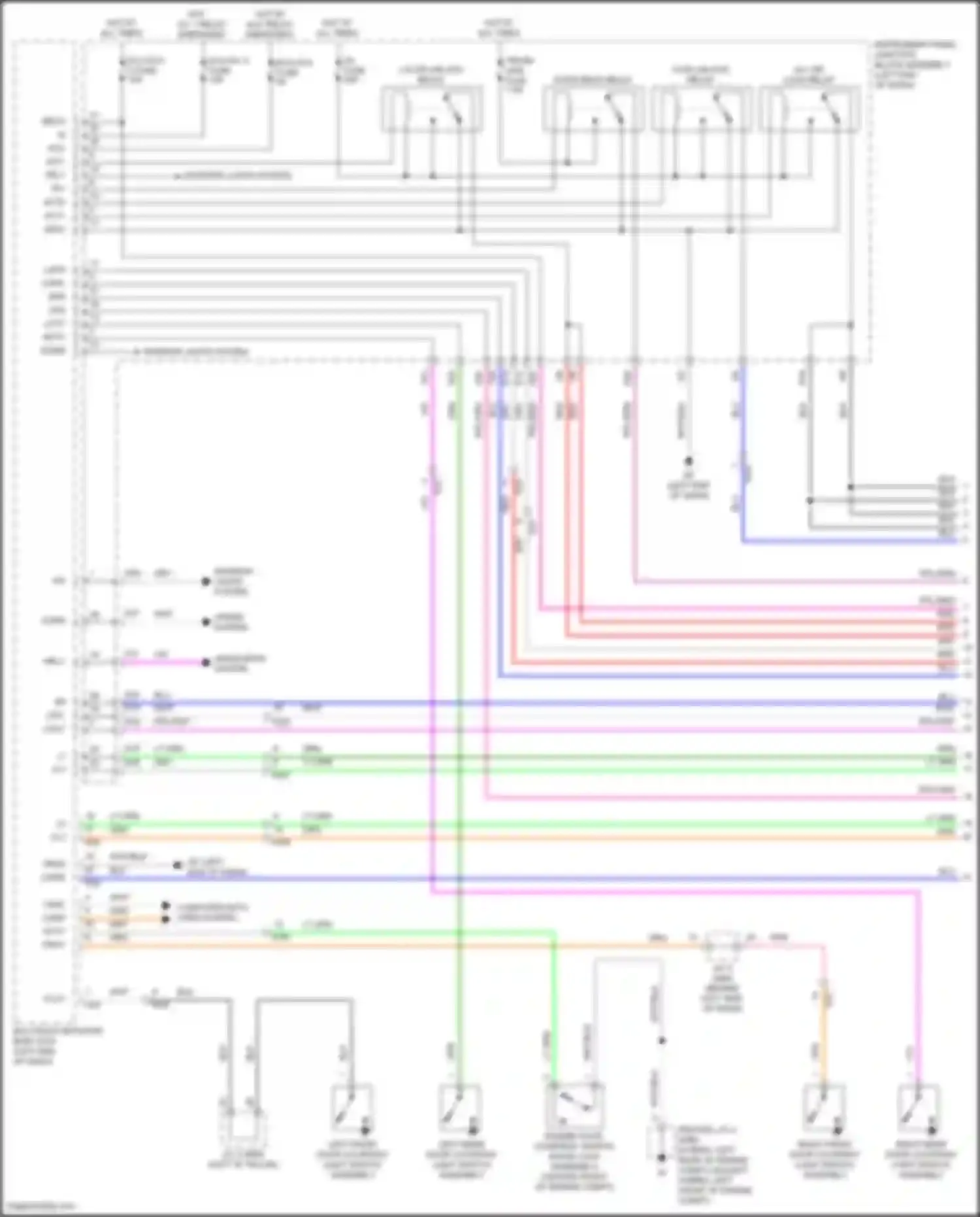 Wiring diagram left rear door courtesy light switch assembly for Toyota Avalon XX50 (2018-2024) (2 of 6)