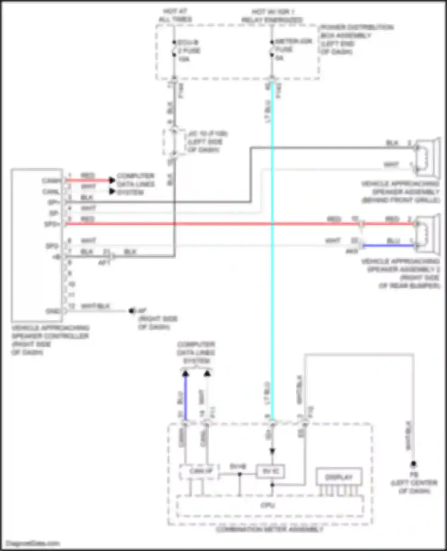 bZ4X Toyota I (2022-2024): Acoustic vehicle altering system circuit