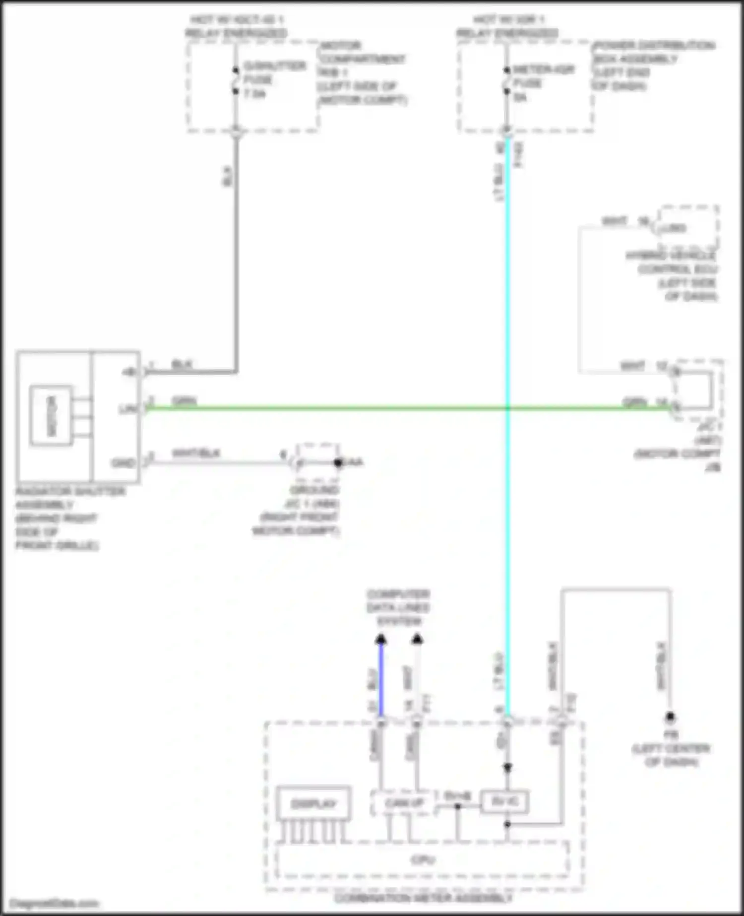 bZ4X Toyota I (2022-2024): Grille shutter circuit