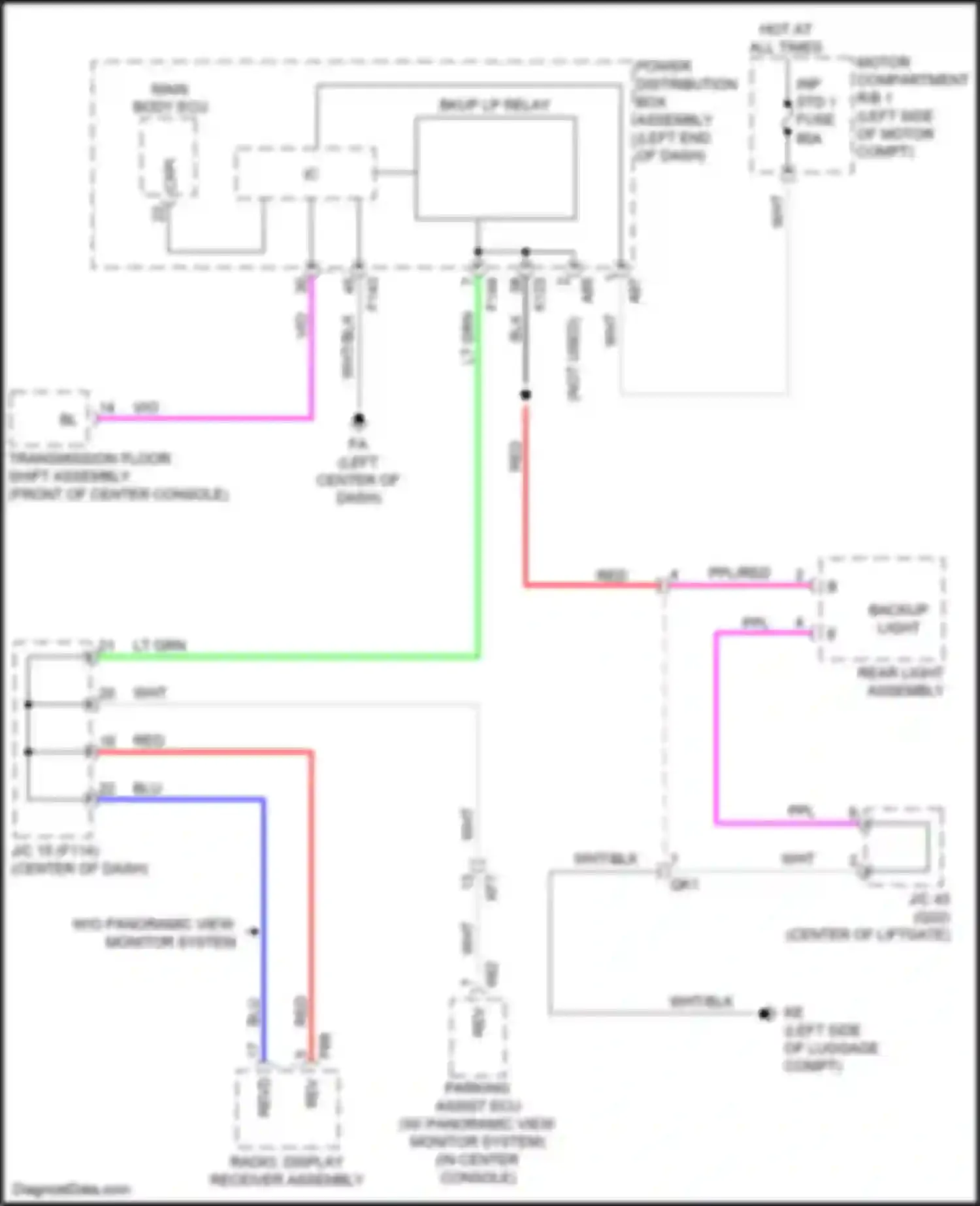 bZ4X Toyota I (2022-2024): Backup lamps circuit