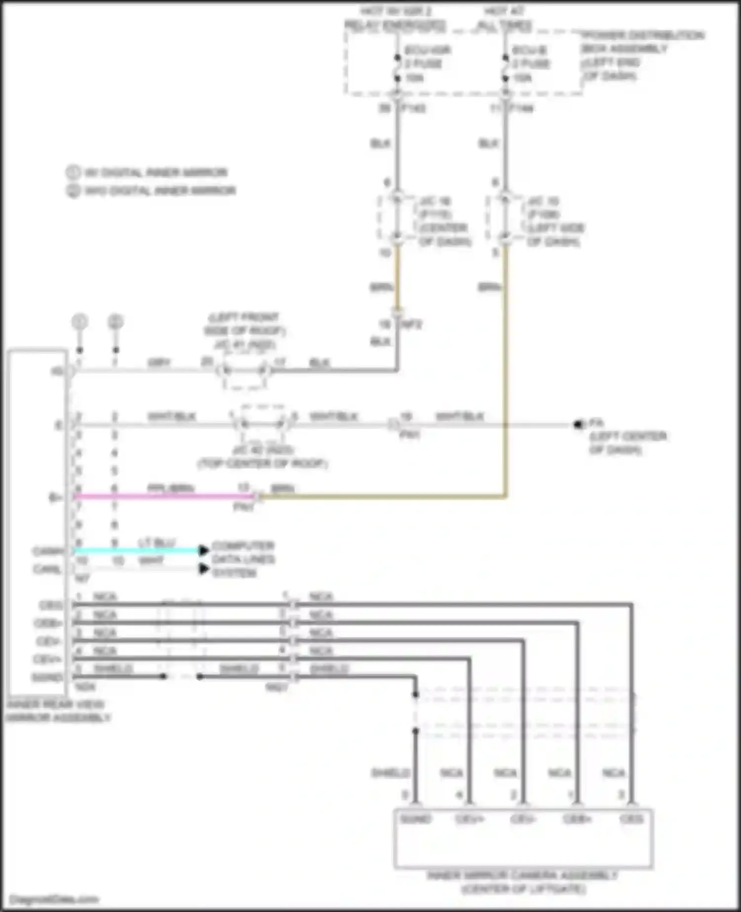 bZ4X Toyota I (2022-2024): Electrochromic mirror circuit