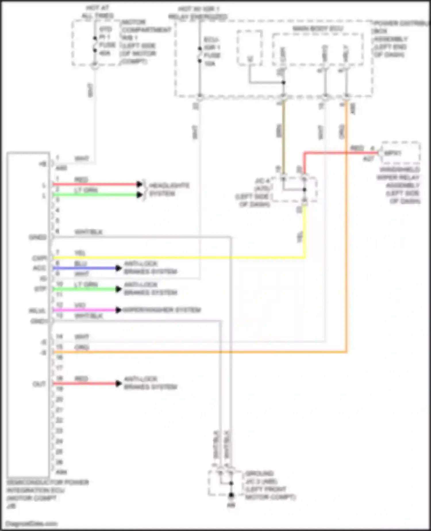 Wiring diagram anti-lock brakes system for Toyota bZ4X I (2022-2024) (1 of 2)