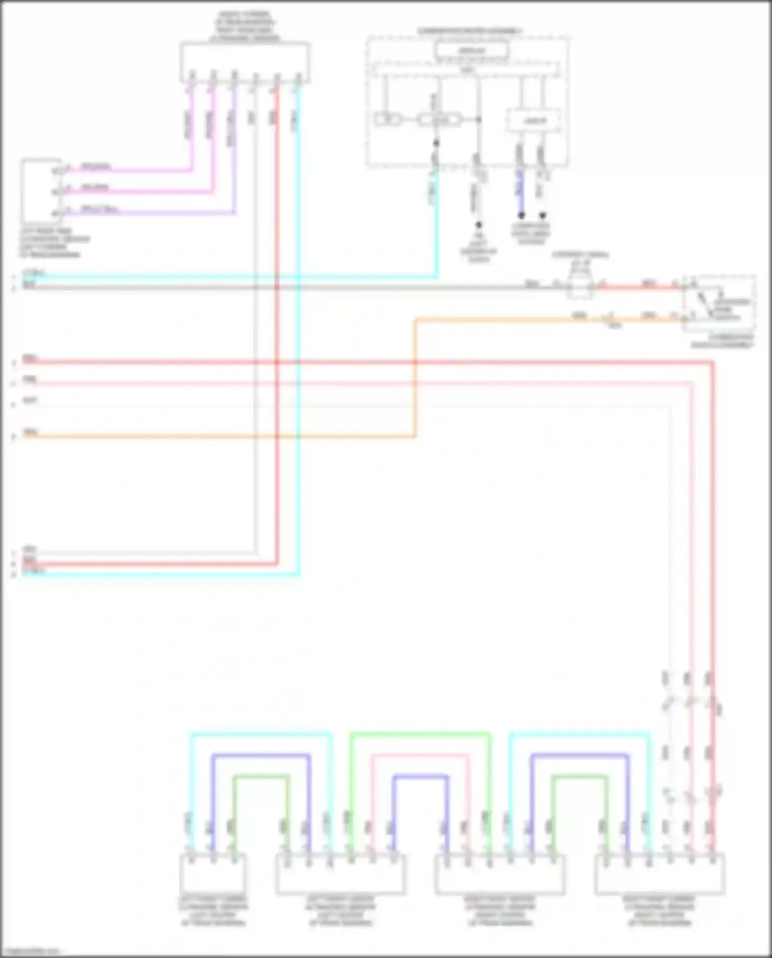 Wiring diagram left rear side ultrasonic sensor for Toyota bZ4X I (2022-2024) (1 of 1)