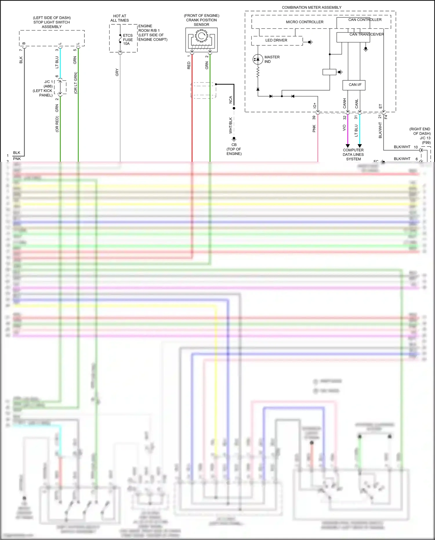 Toyota C-HR I facelift (2019-2023) shift pattern select switch assembly wiring diagram  (2 of 3)