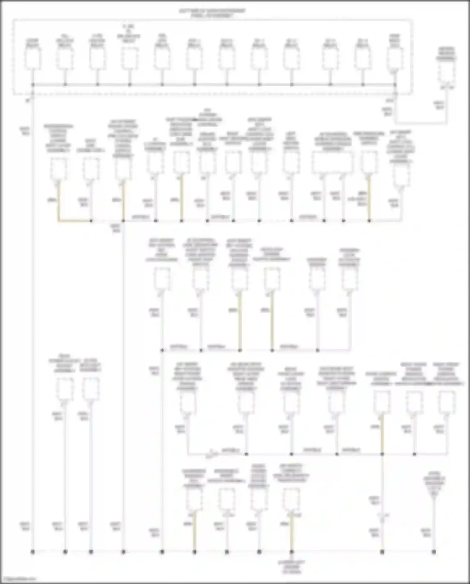 Camry US Market Toyota XV50 facelift (2014-2017): Ground distribution circuit, except hybrid (3 of 5)