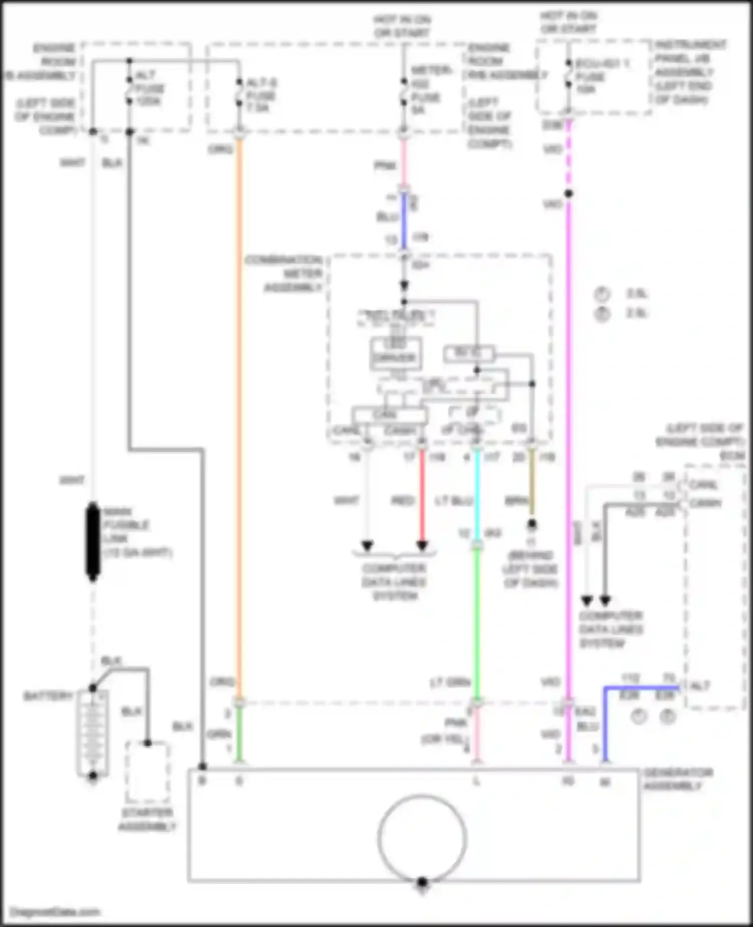 Camry US Market Toyota XV50 facelift (2014-2017): Charging circuit