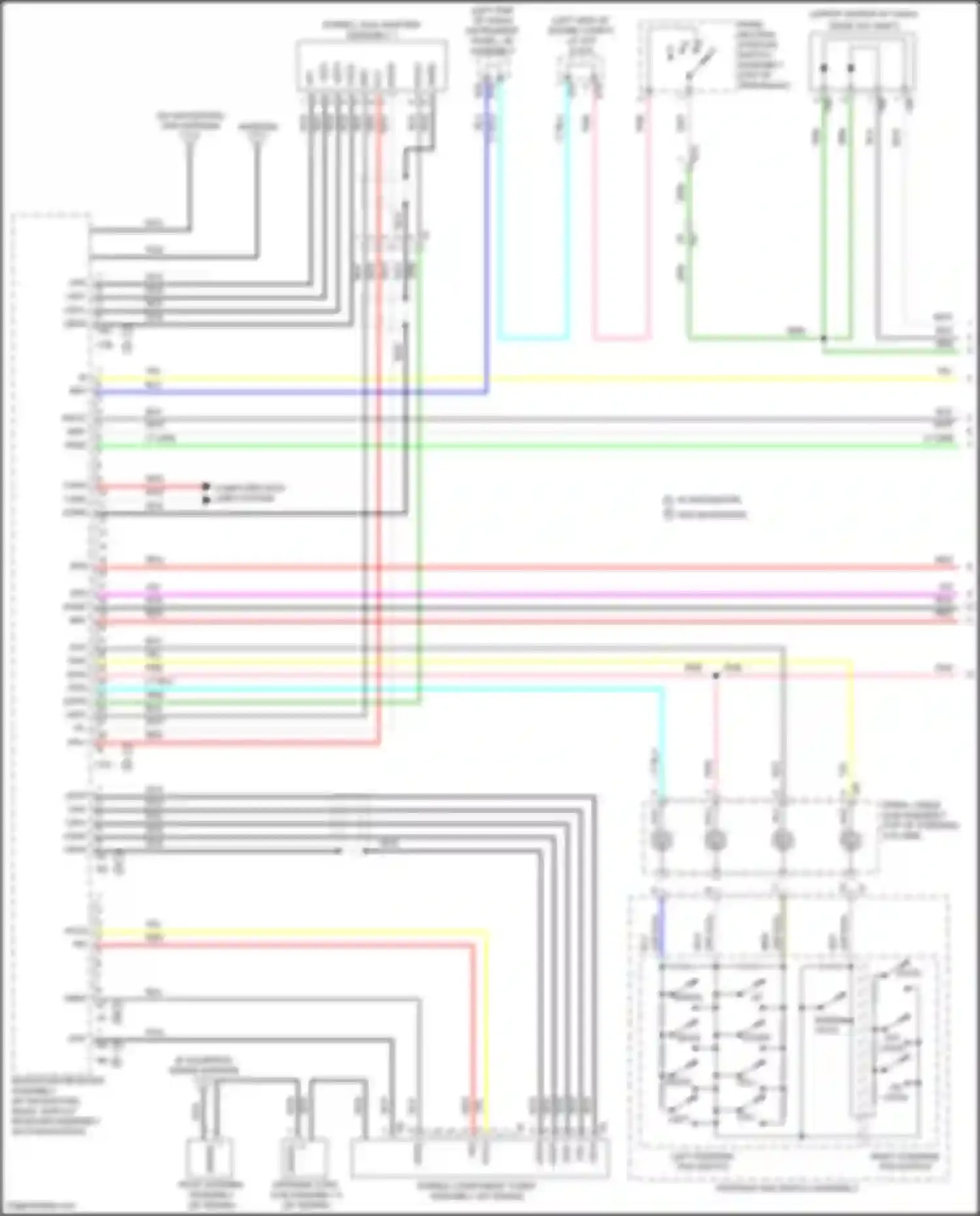 Wiring diagram radio, display receiver assembly for Toyota Camry US Market XV50 facelift (2014-2017) (3 of 18)
